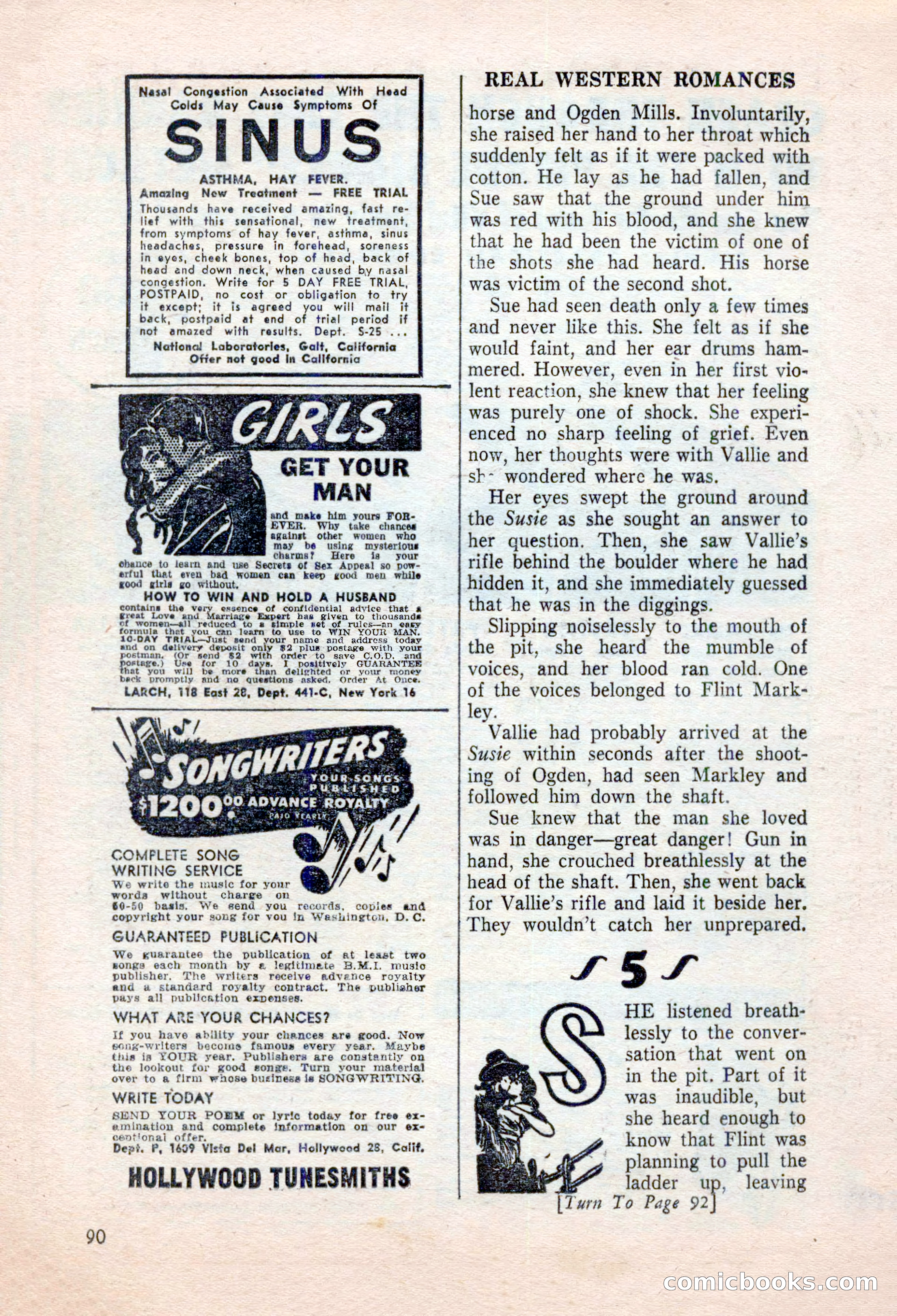 Real Western Romances, January 1955 — page 90 of 100