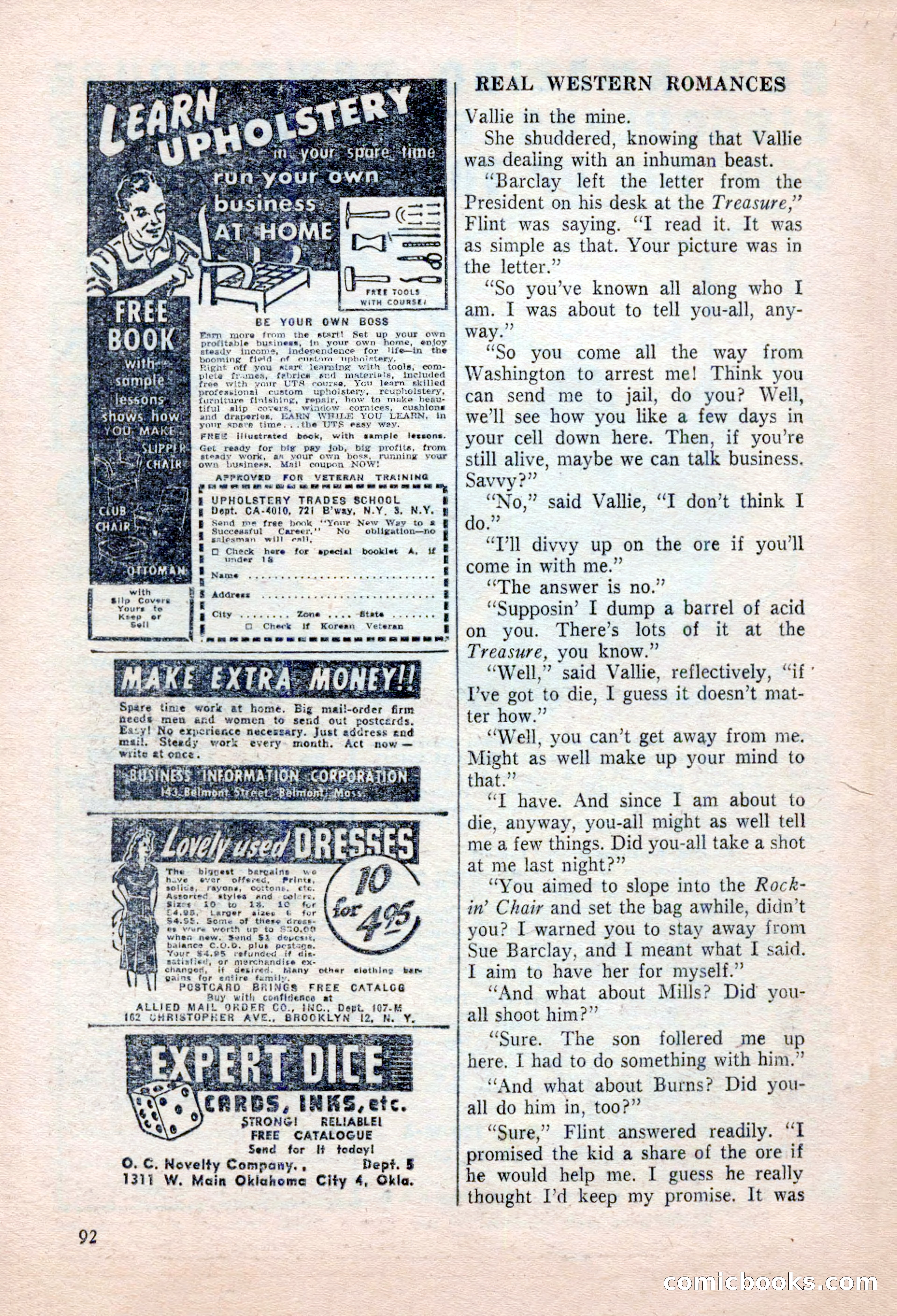 Real Western Romances, January 1955 — page 92 of 100