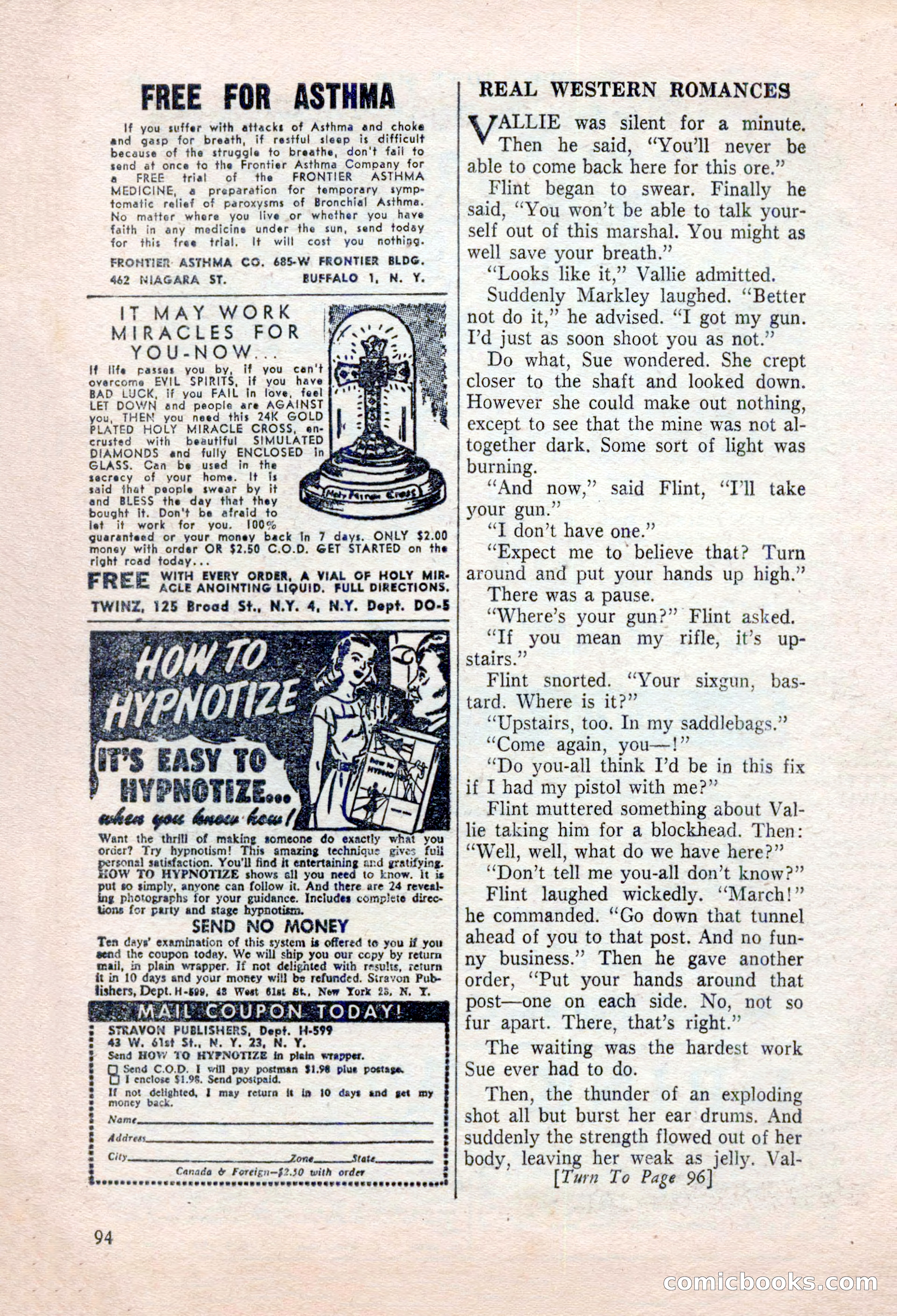 Real Western Romances, January 1955 — page 94 of 100