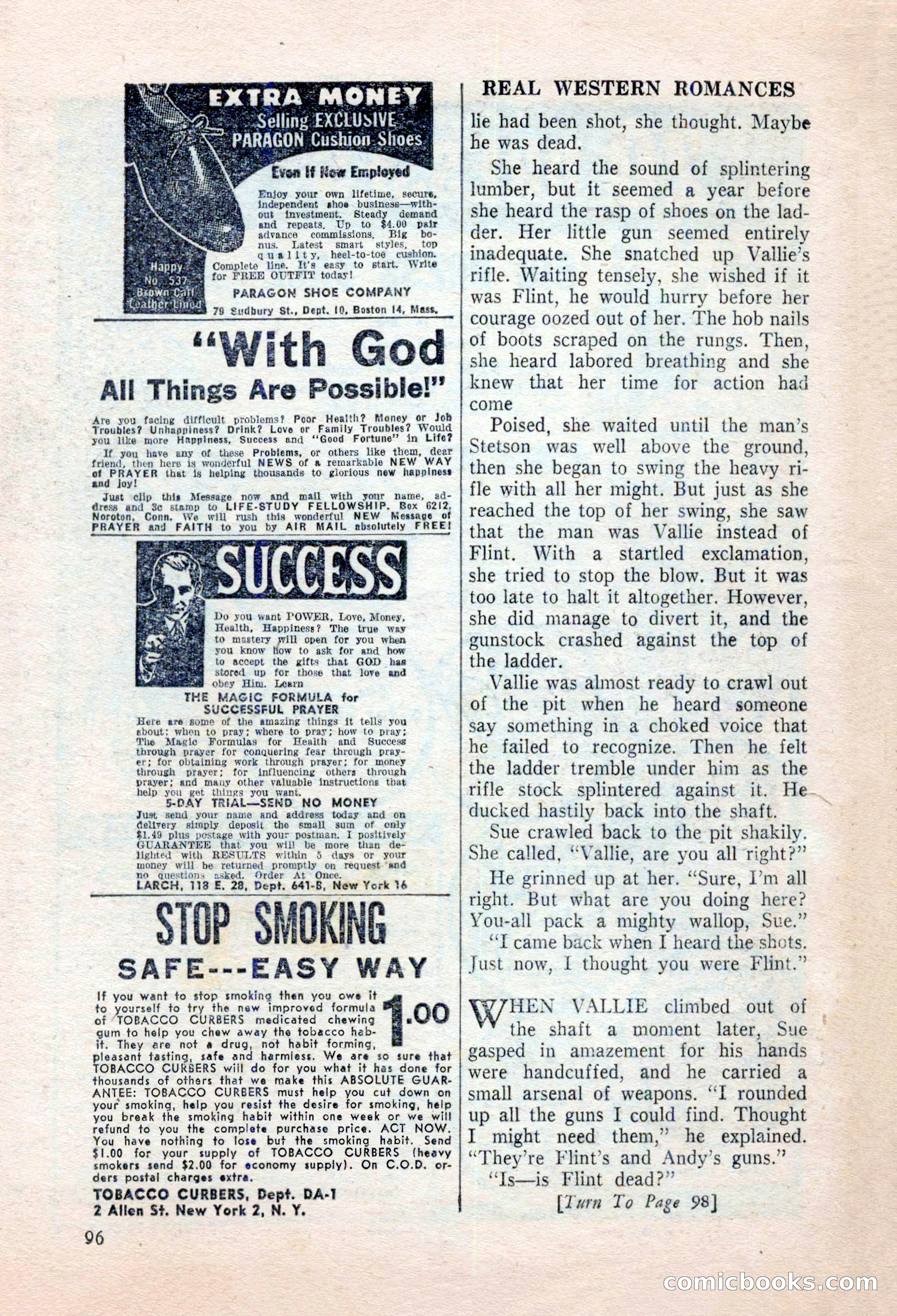Real Western Romances, January 1955 — page 96 of 100