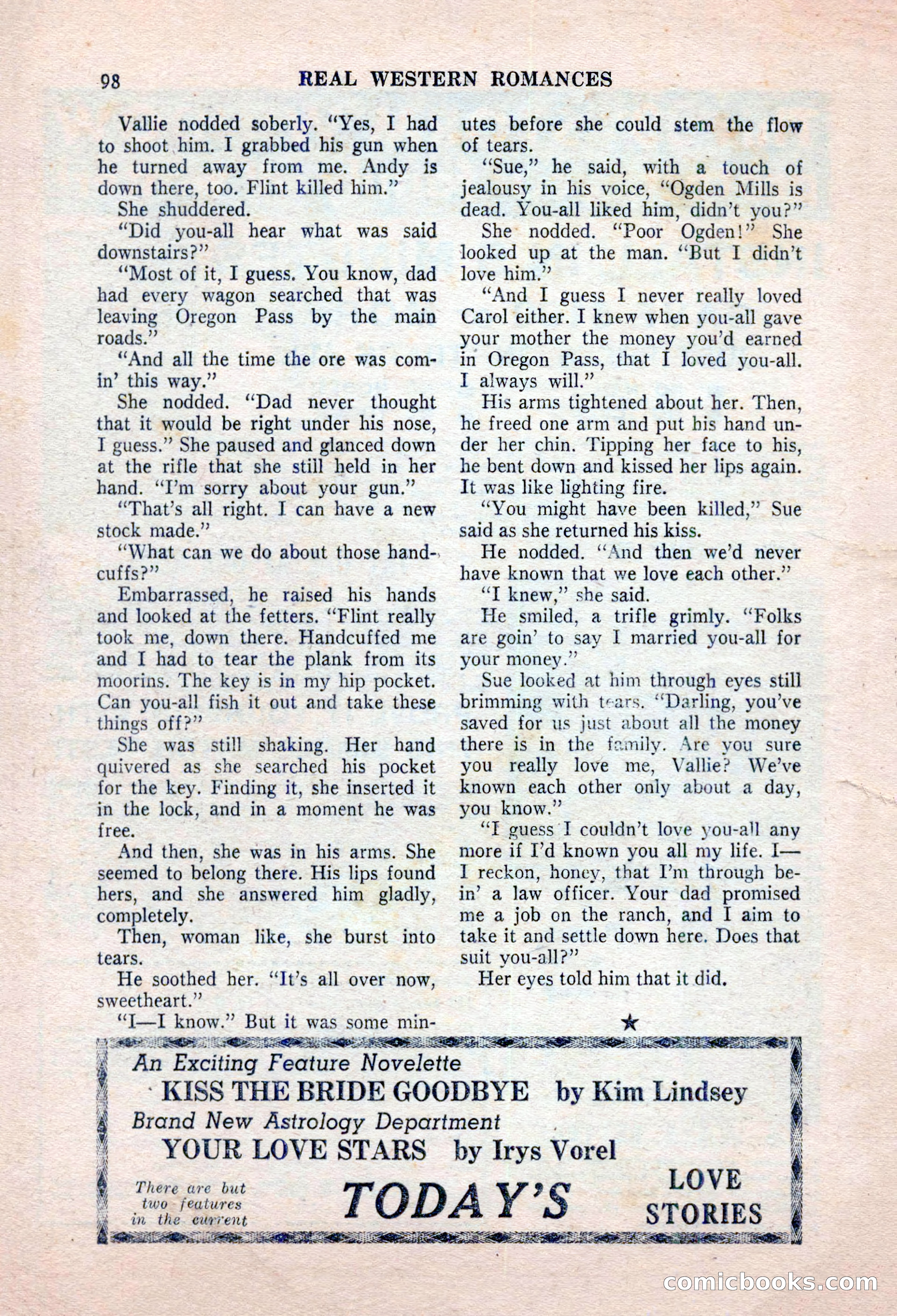 Real Western Romances, January 1955 — page 98 of 100