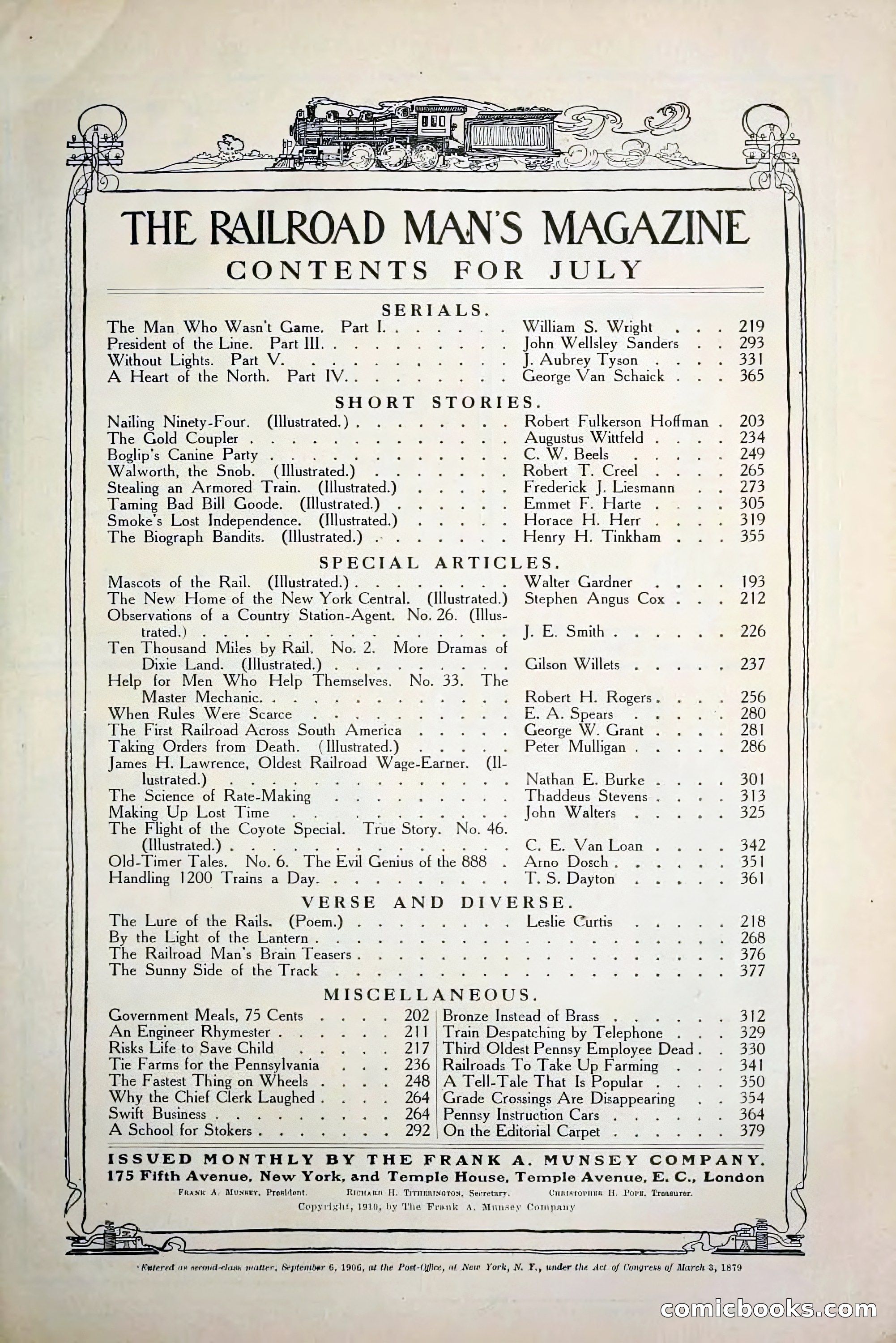 The Railroad Man's Magazine, July 1910 — page 5 of 208