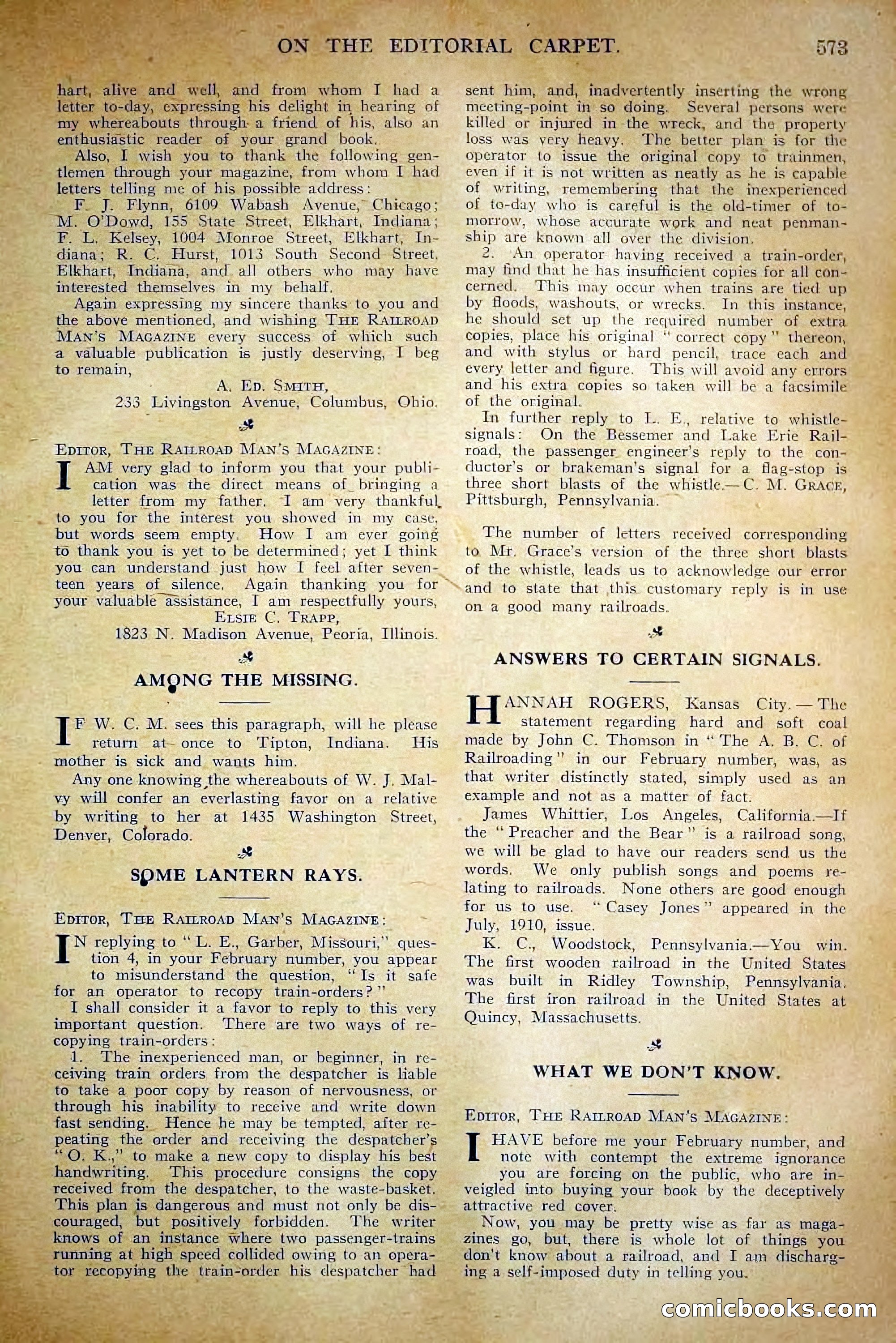 The Railroad Man's Magazine, April 1911 — page 199 of 228