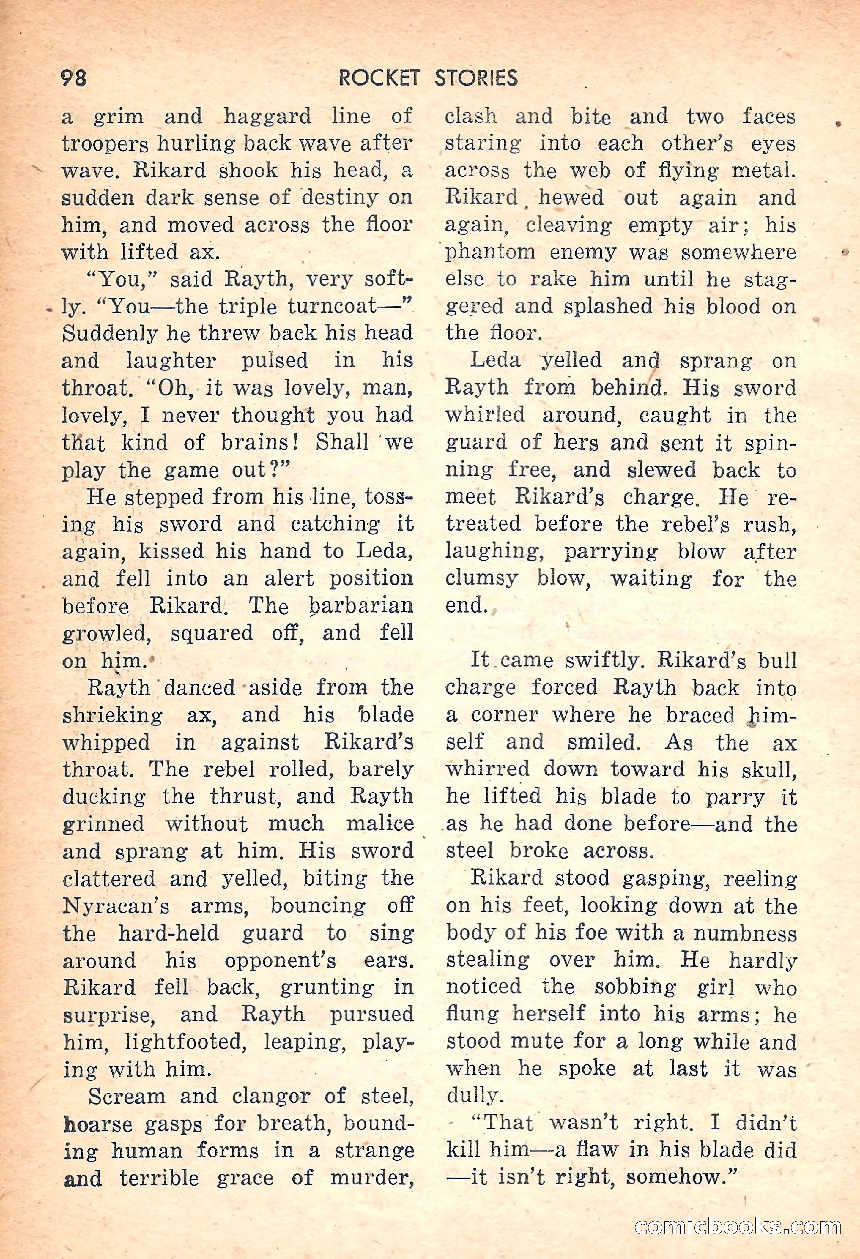 Rocket Stories, July 1953 — page 100 of 164