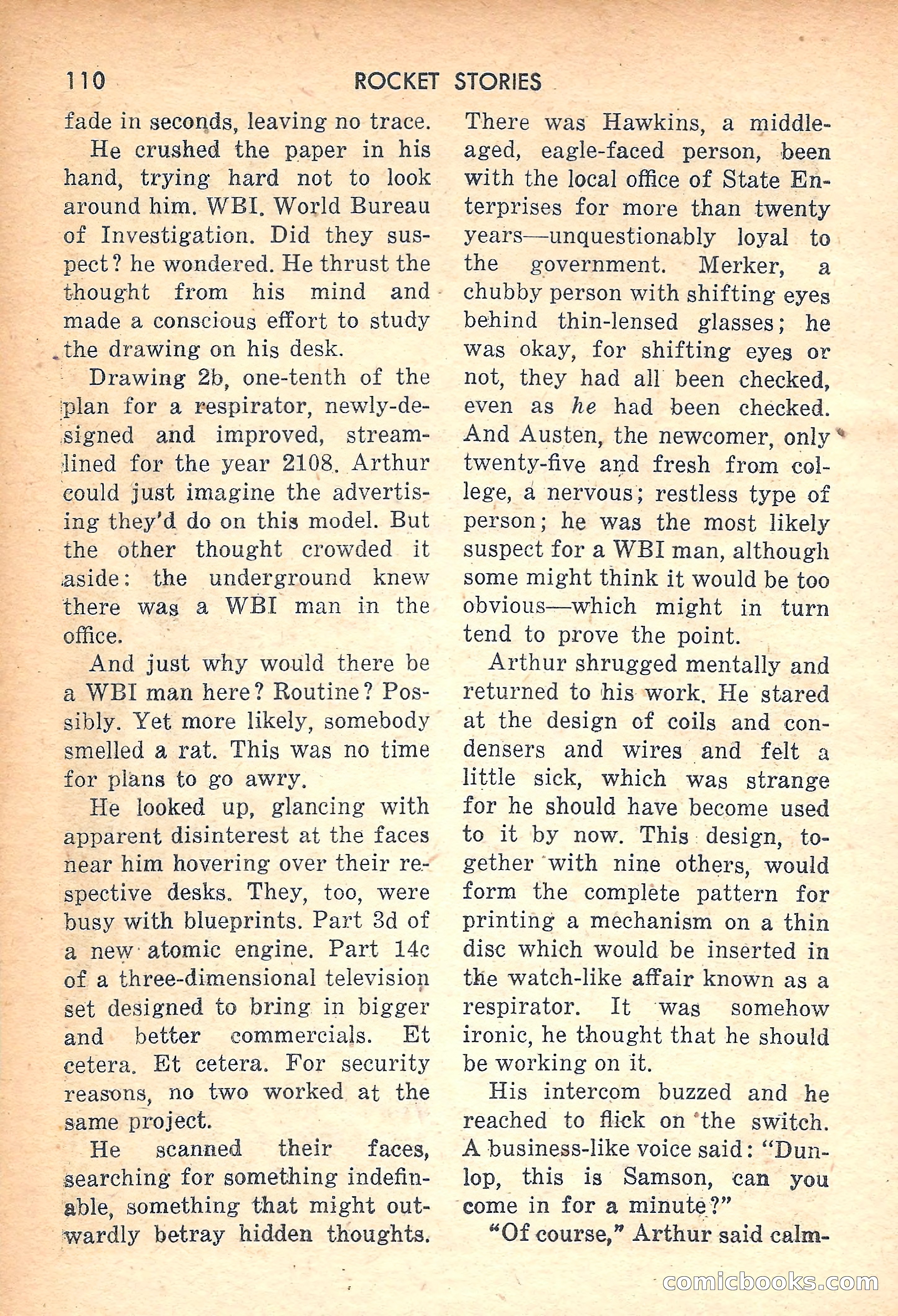 Rocket Stories, July 1953 — page 112 of 164
