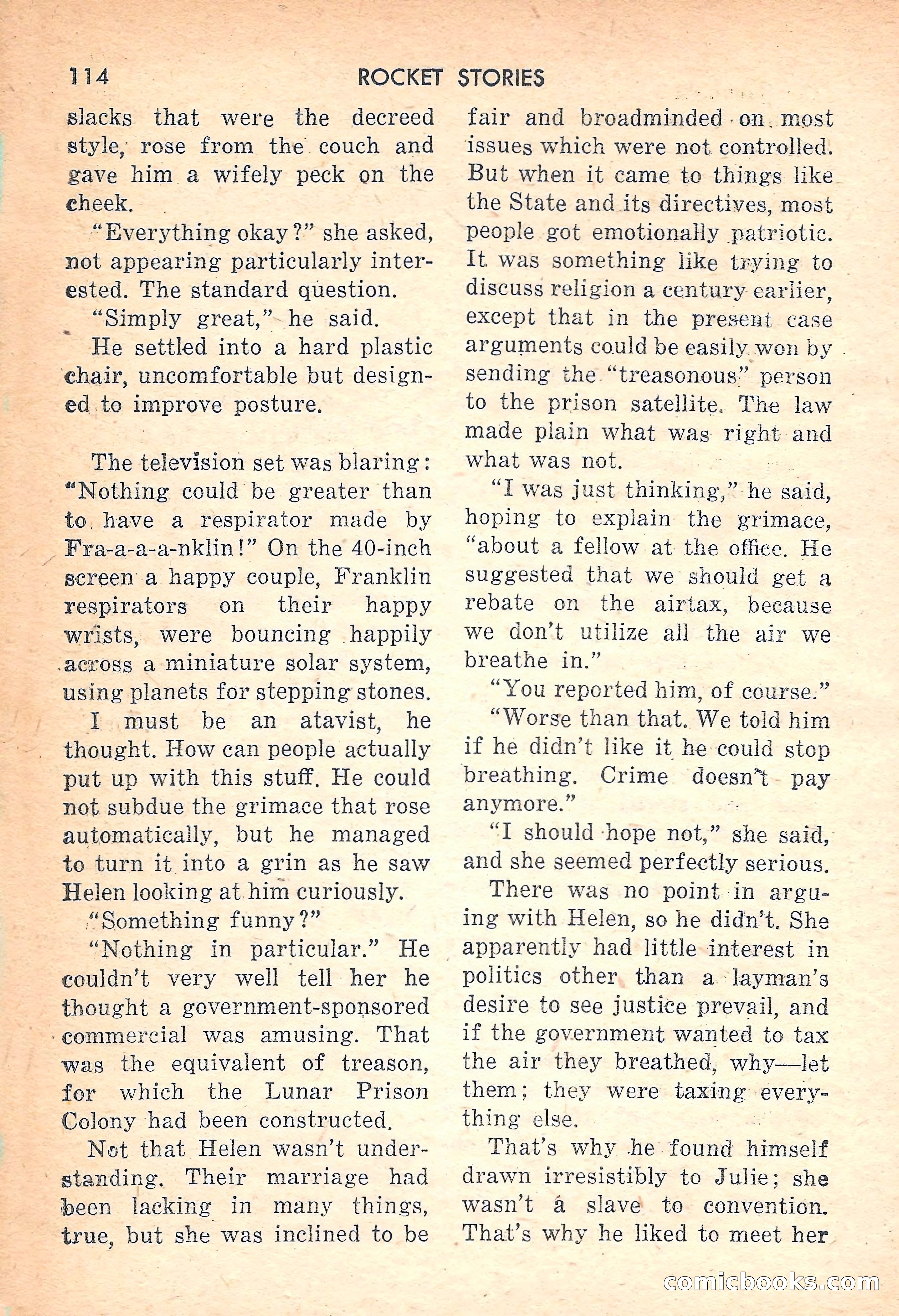 Rocket Stories, July 1953 — page 116 of 164