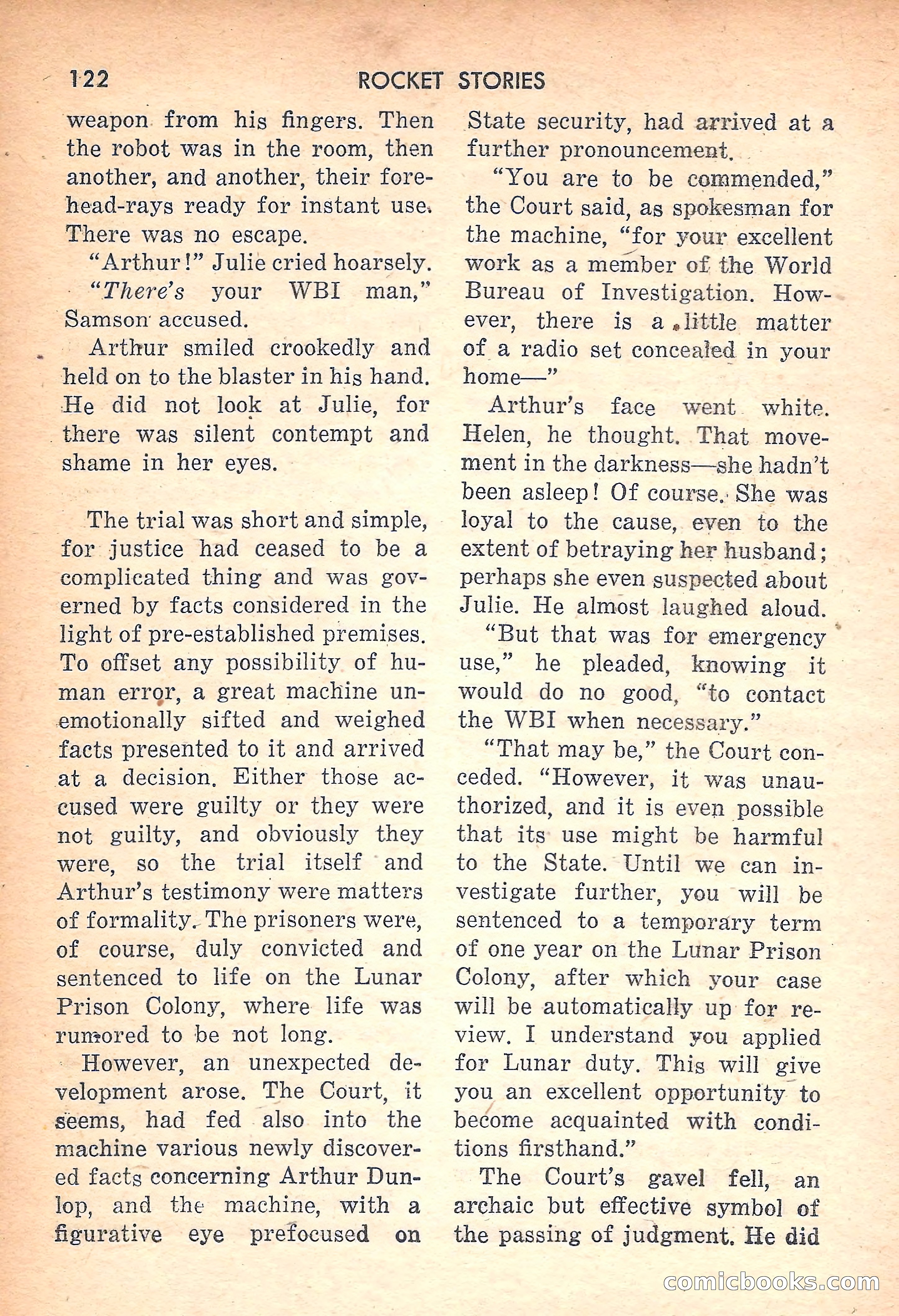 Rocket Stories, July 1953 — page 124 of 164