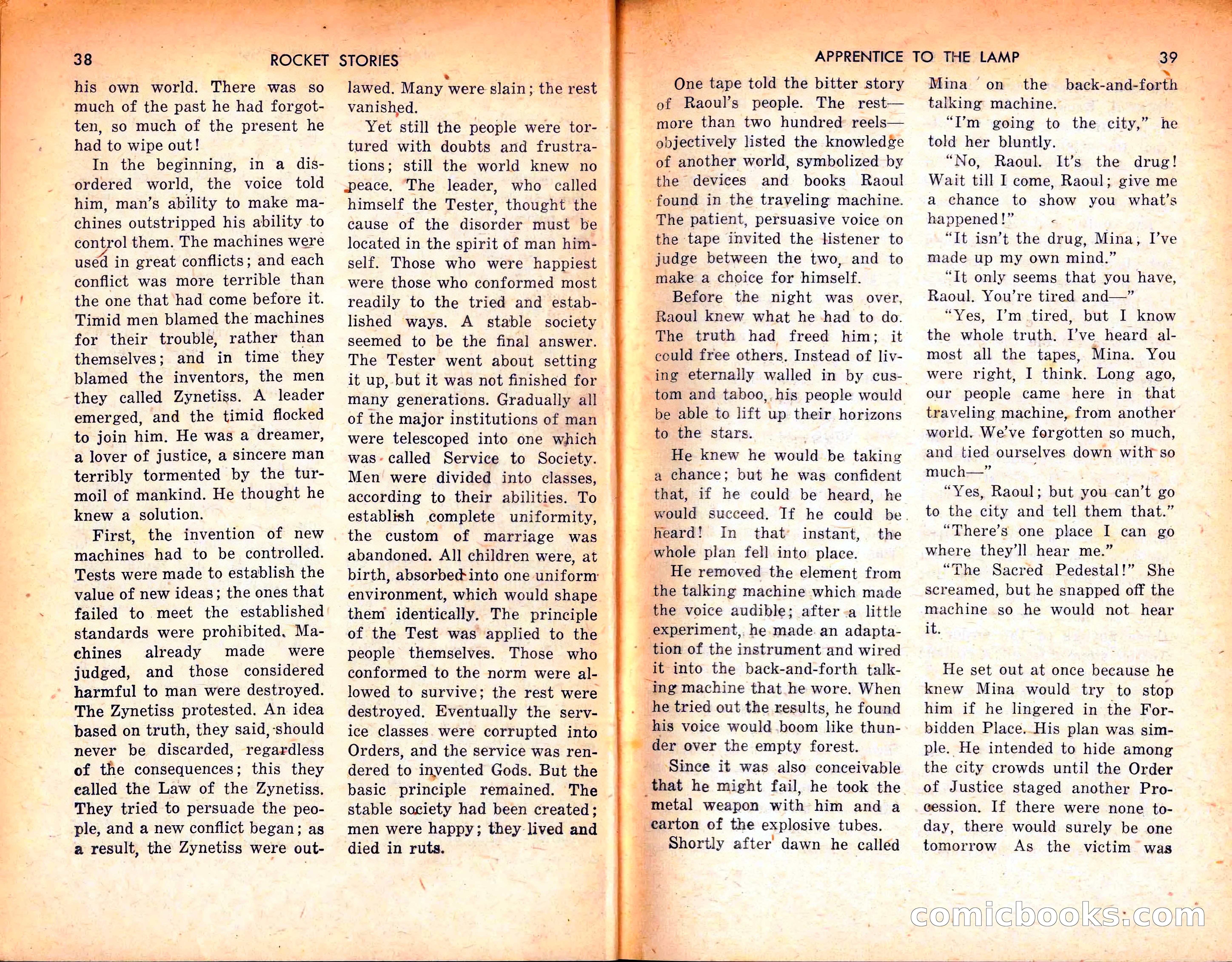 Rocket Stories, September 1953 — page 21 of 83