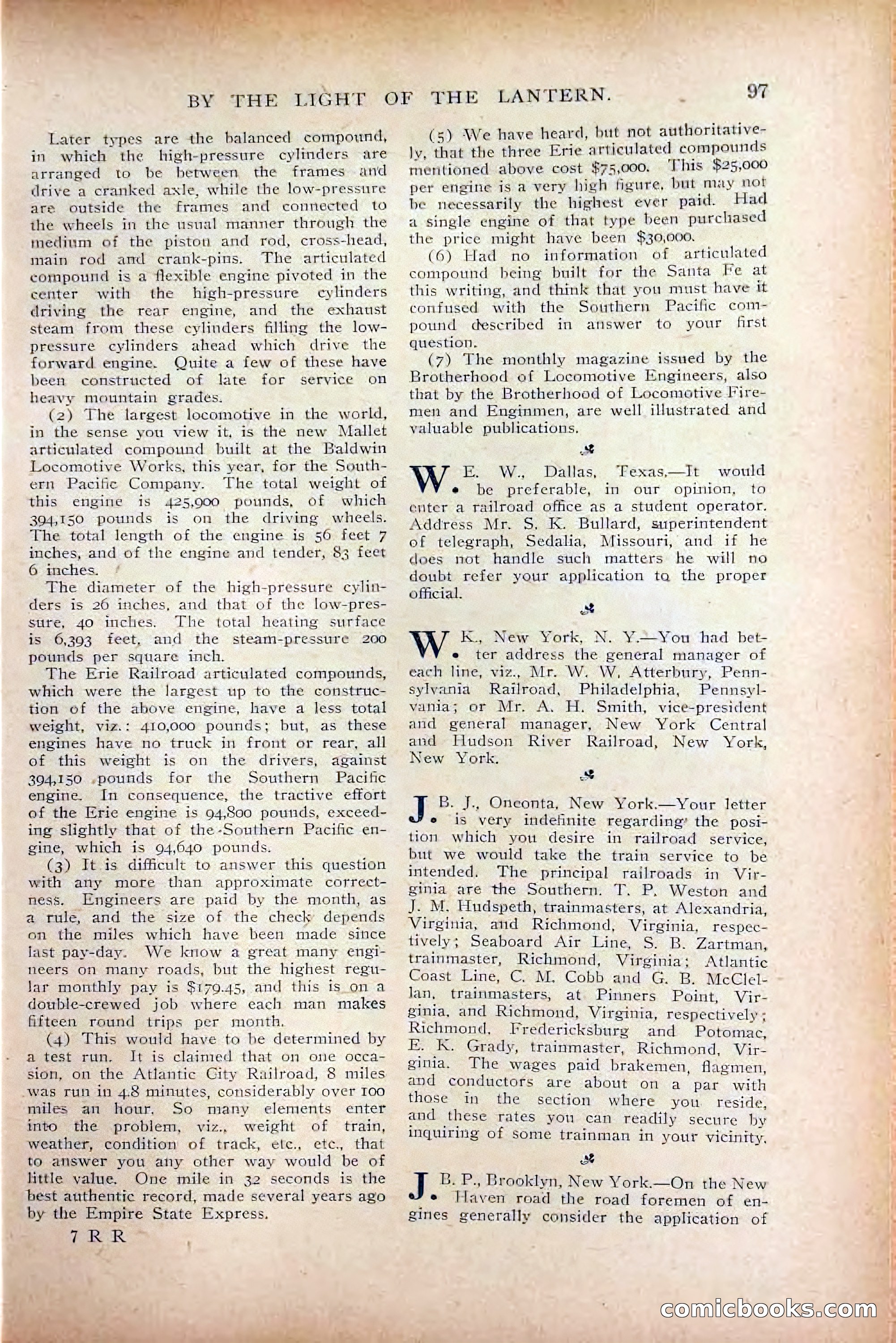 The Railroad Man's Magazine, October 1909 — page 103 of 212