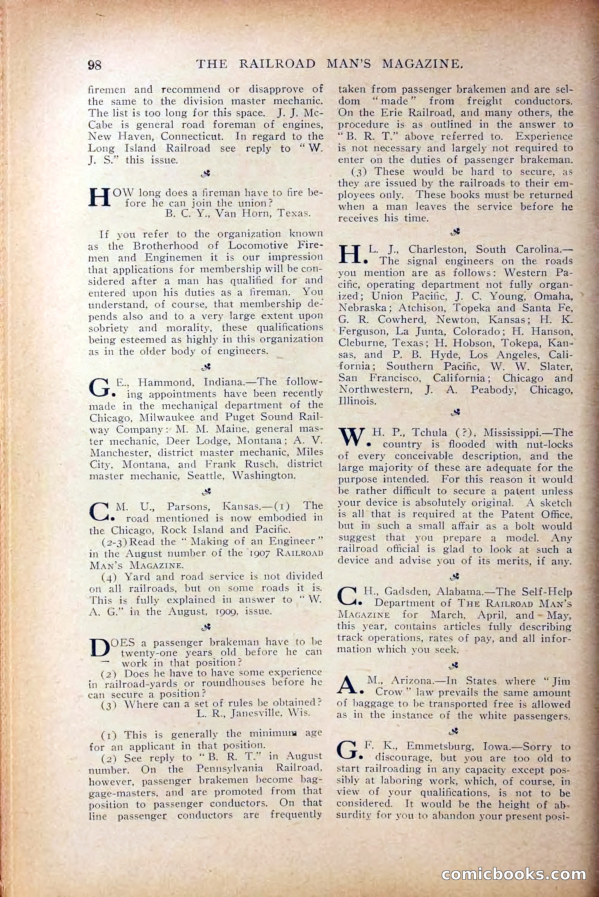 The Railroad Man's Magazine, October 1909 — page 104 of 212