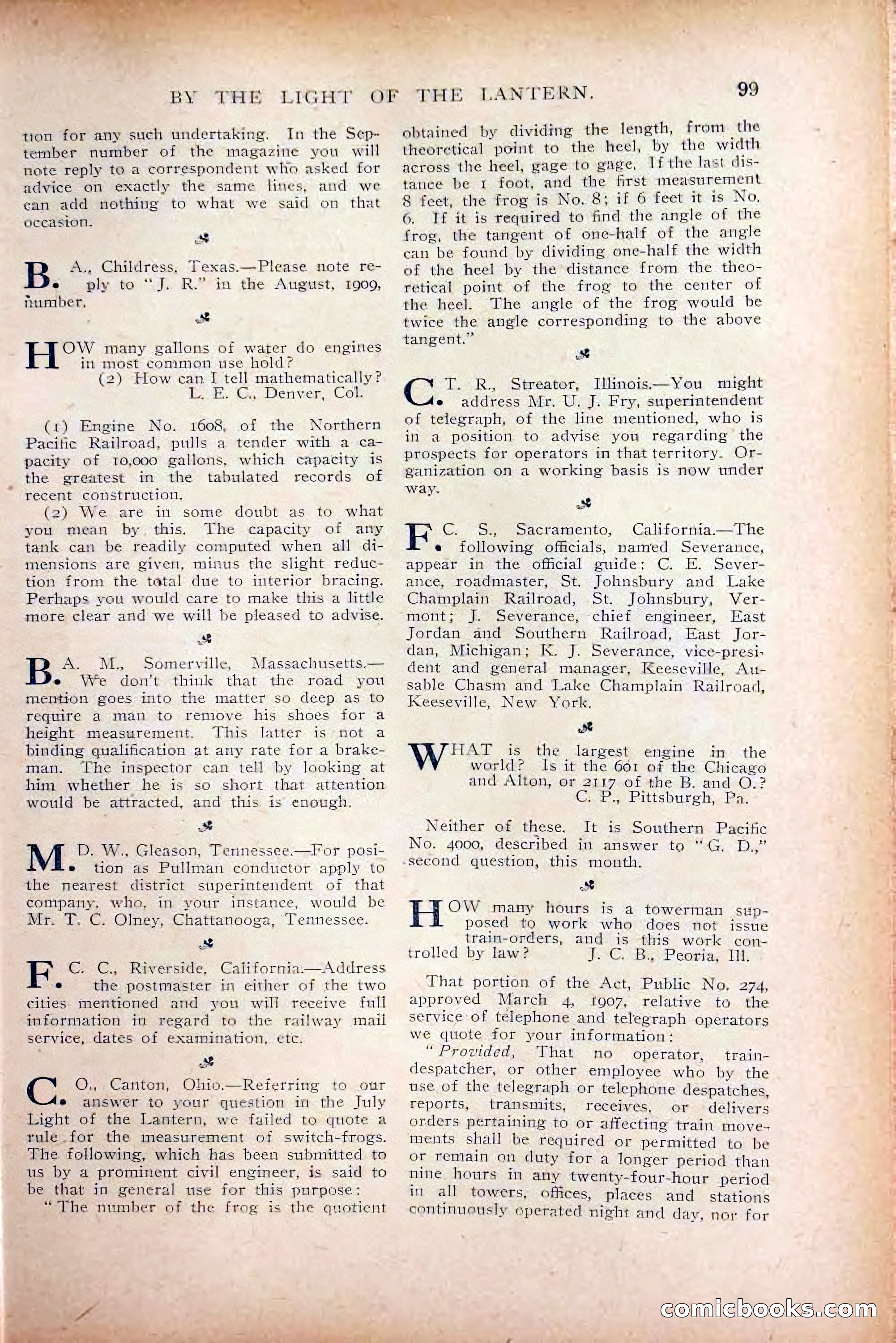The Railroad Man's Magazine, October 1909 — page 105 of 212