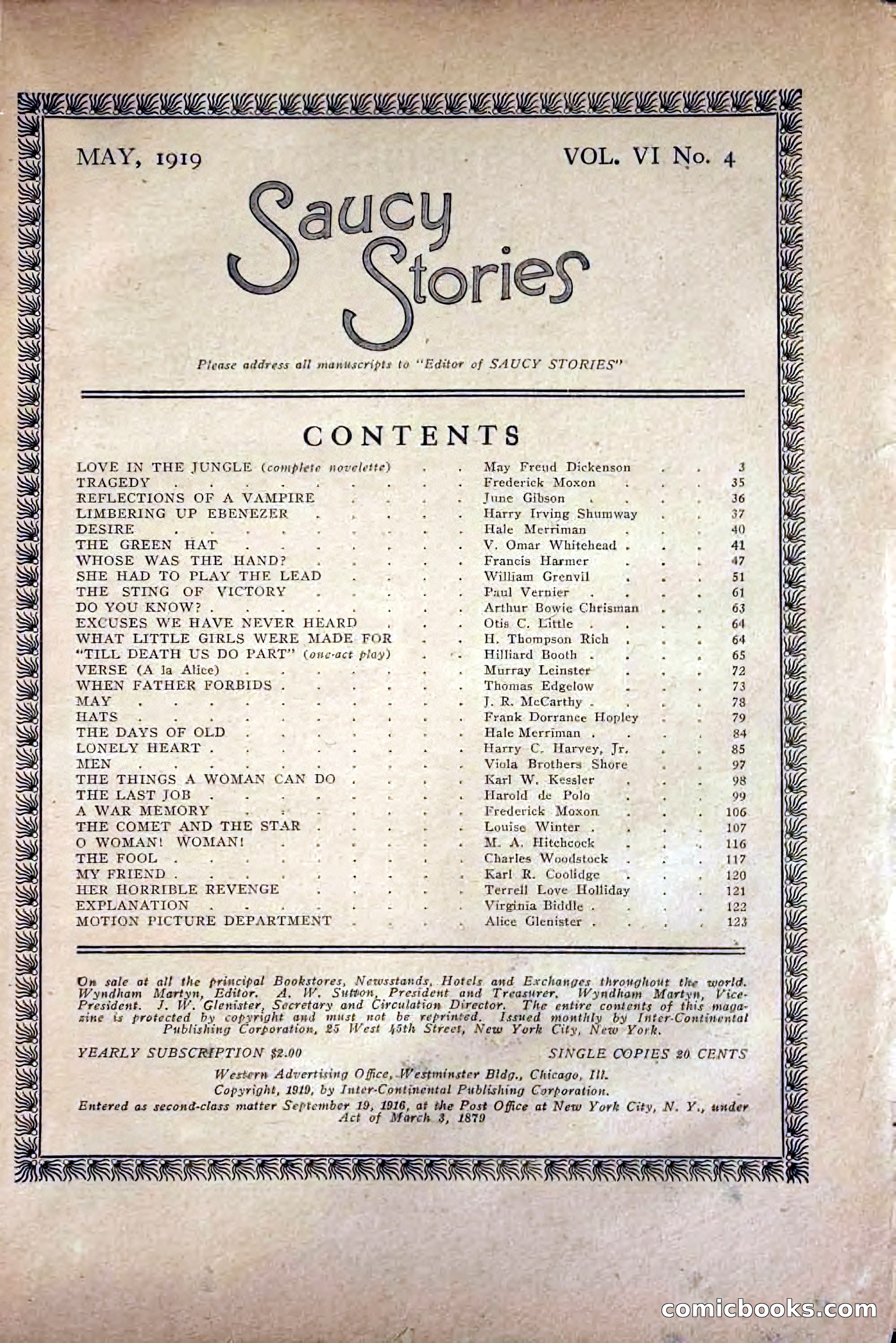 Saucy Stories, May 1919 — page 3 of 136