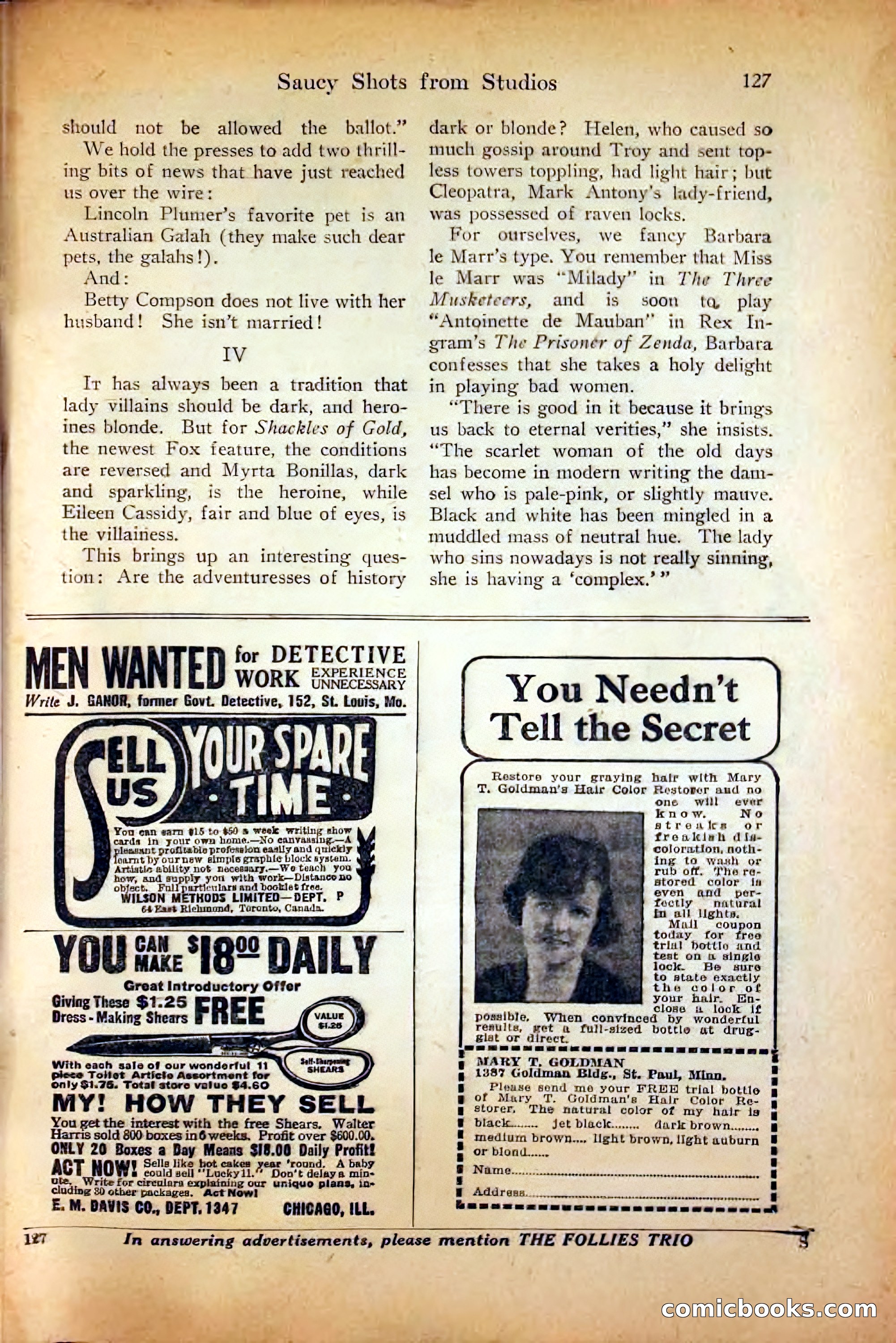 Saucy Stories, August 1, 1922 — page 129 of 132
