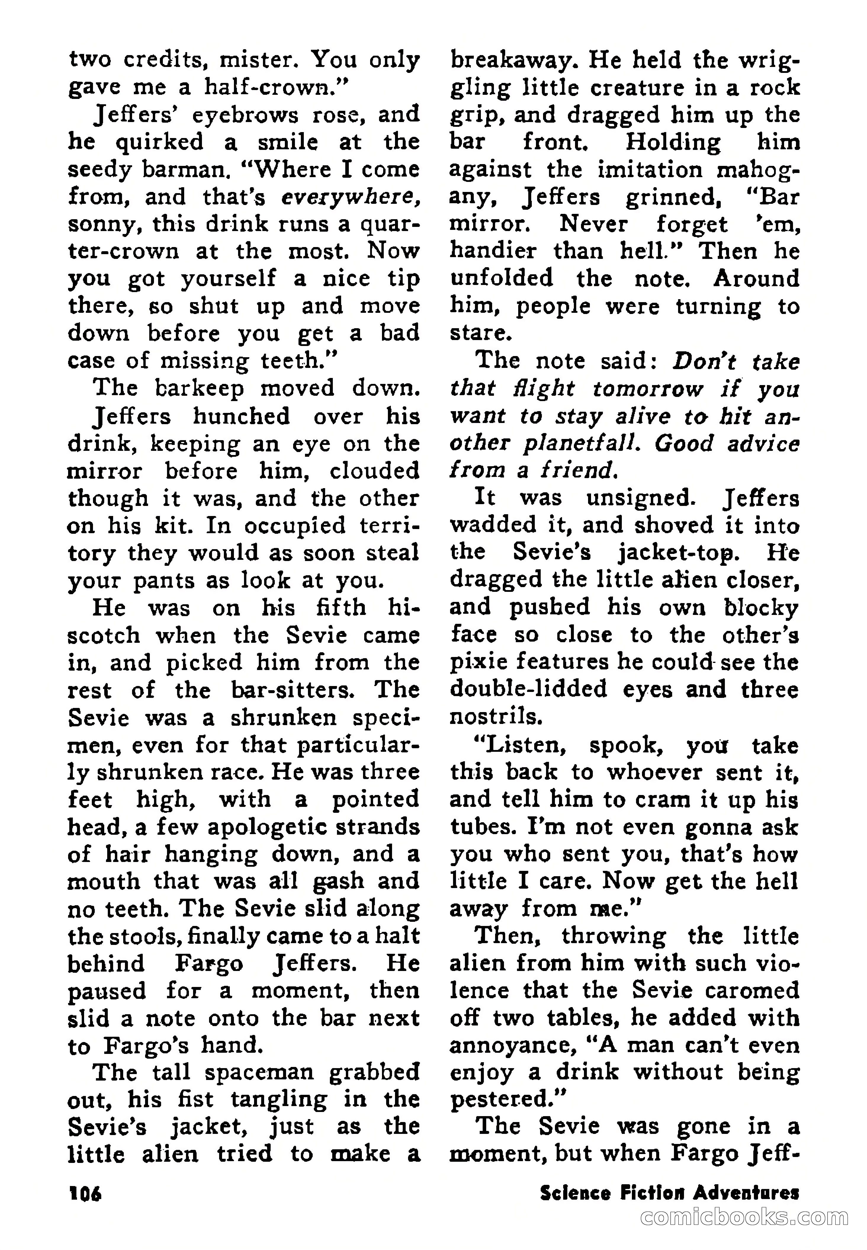 Science Fiction Adventures, August 1957 — page 106 of 133