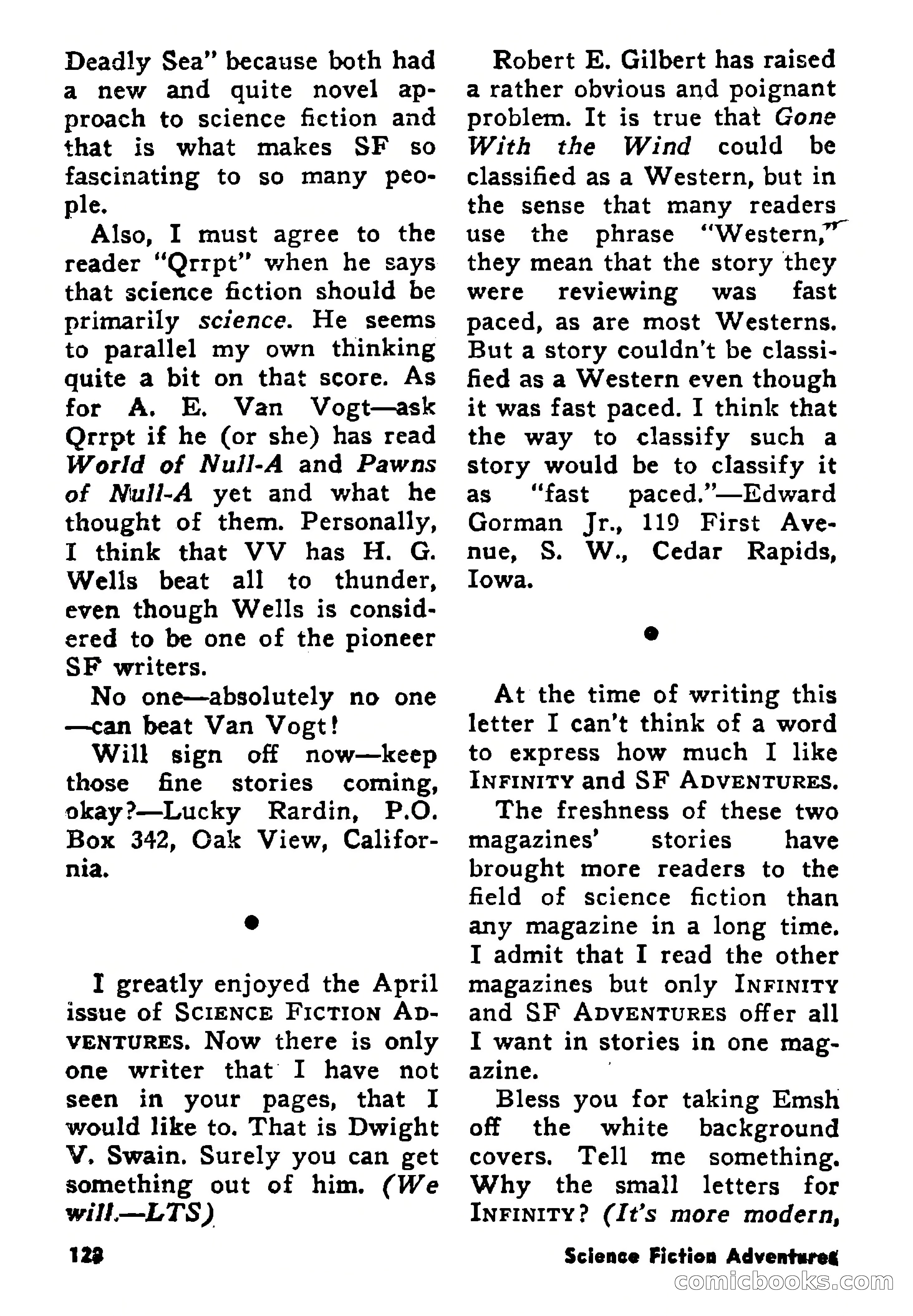 Science Fiction Adventures, August 1957 — page 128 of 133
