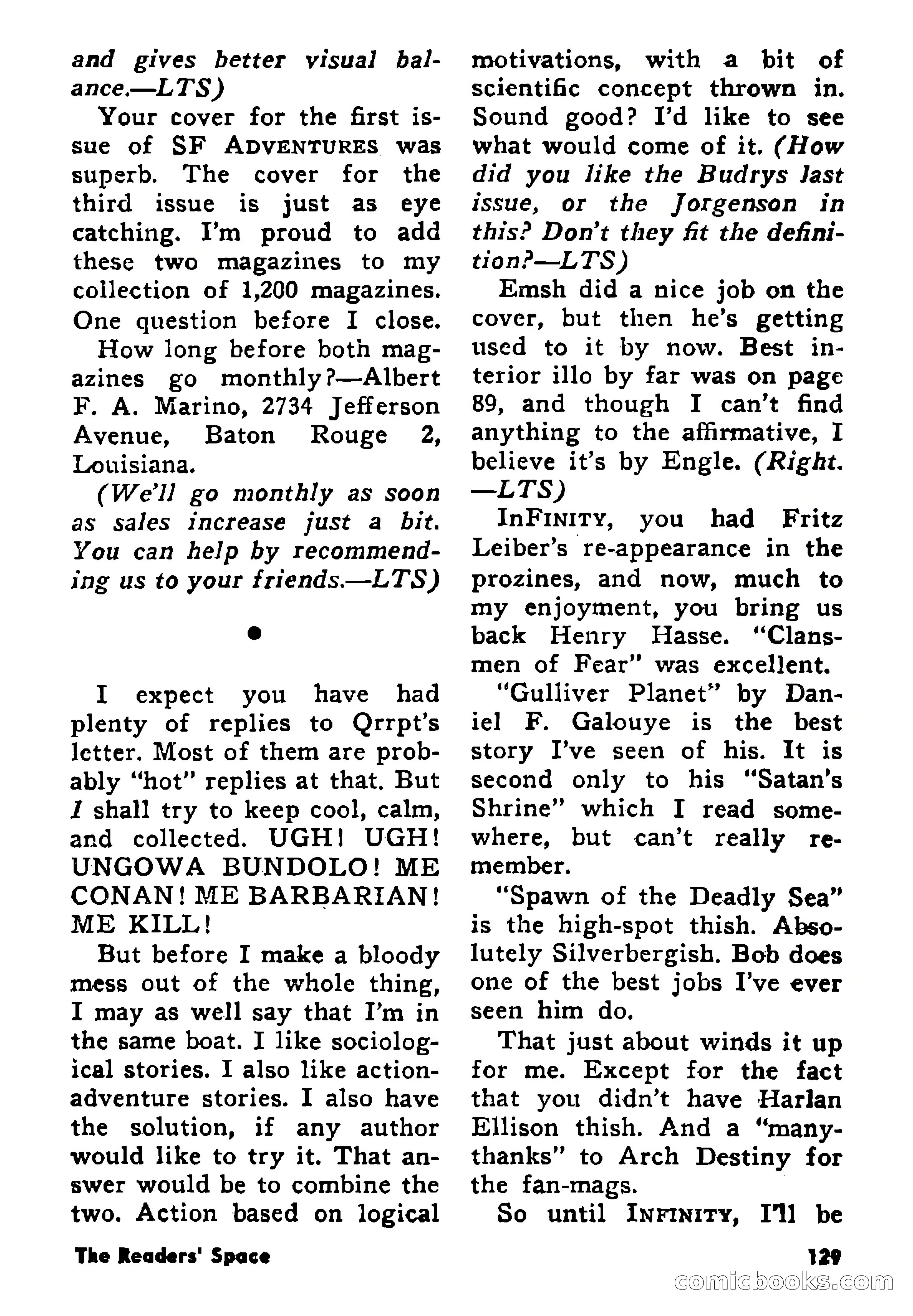 Science Fiction Adventures, August 1957 — page 129 of 133