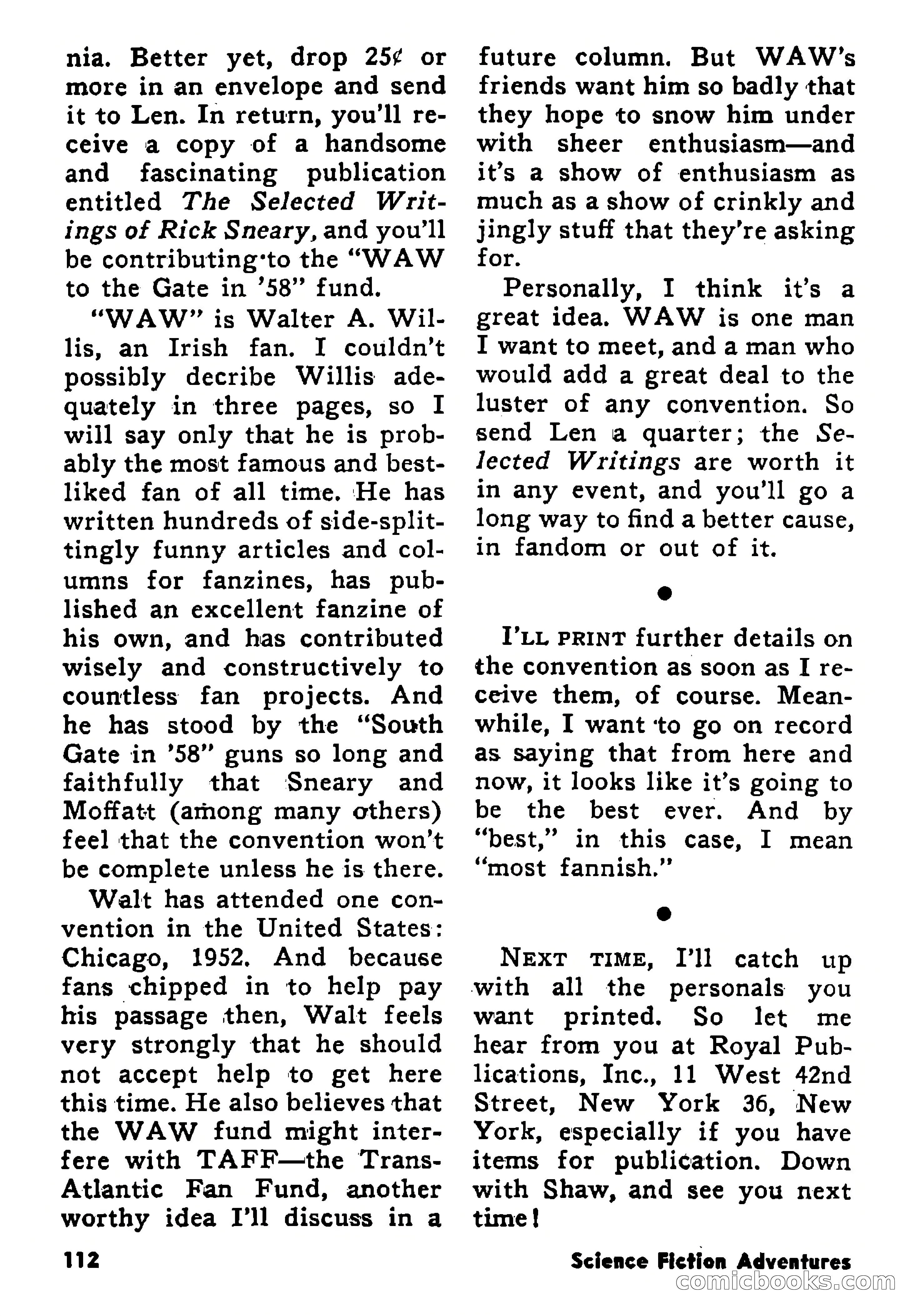 Science Fiction Adventures, January 1958 — page 112 of 133