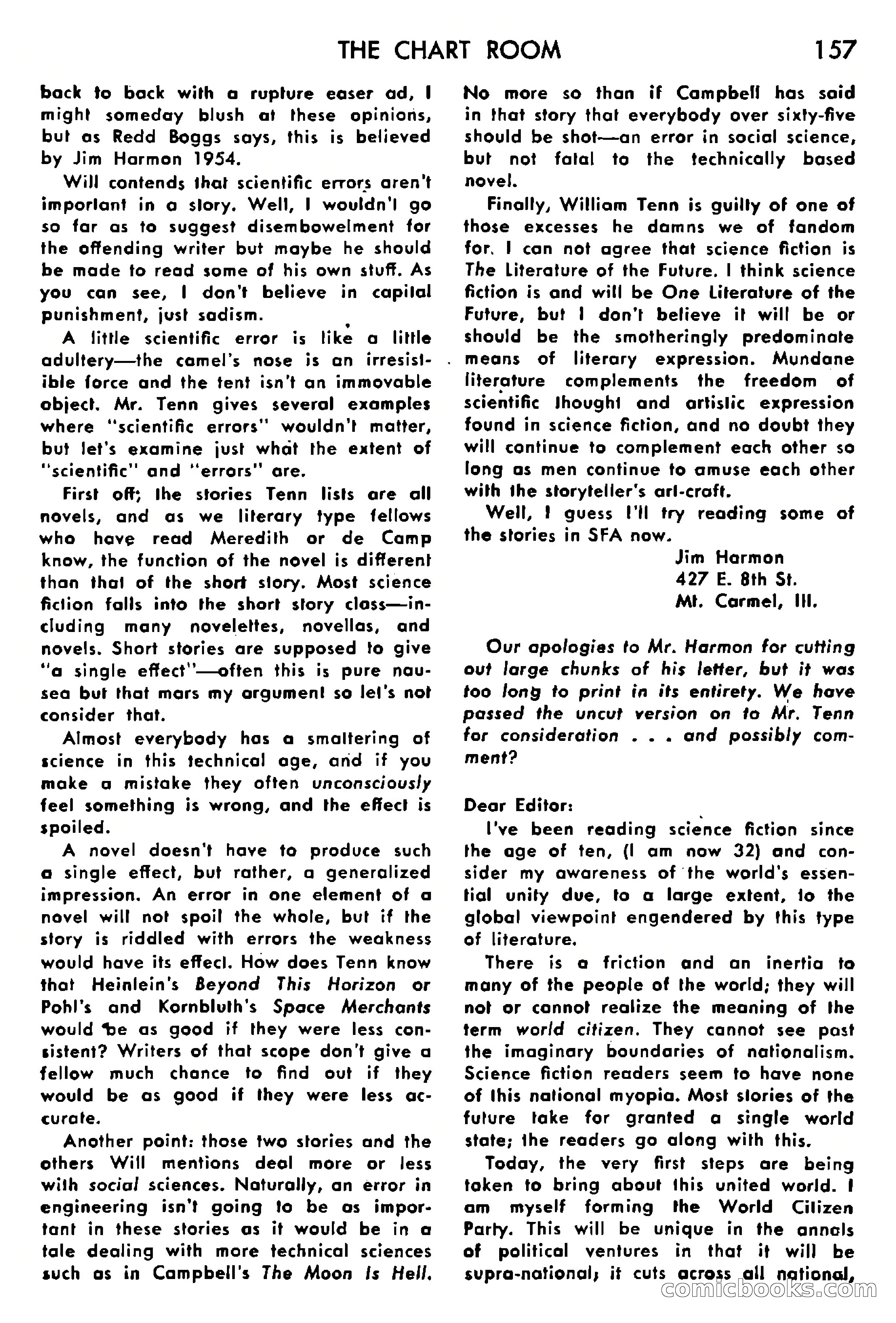 Science Fiction Adventures, May 1954 — page 160 of 166