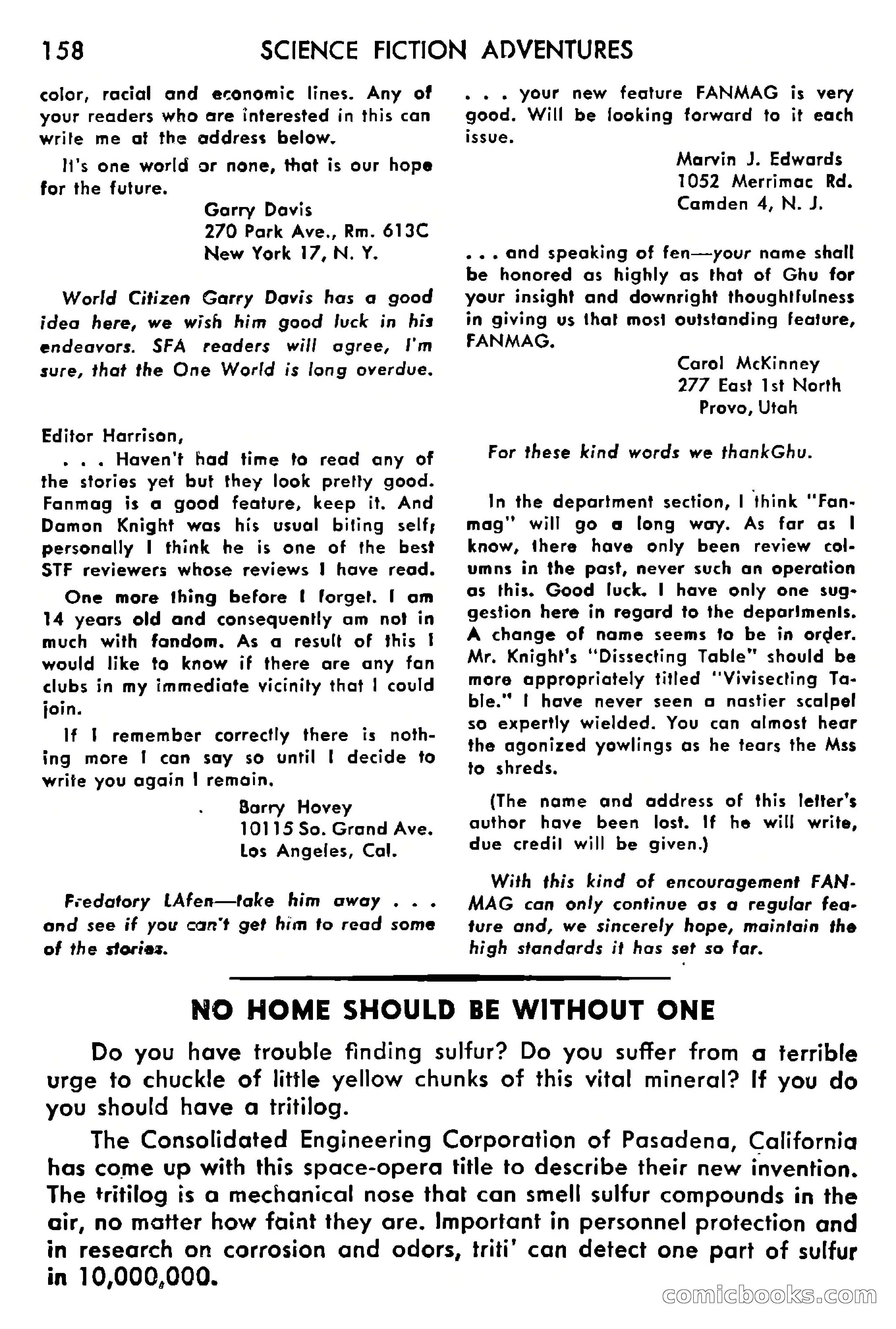 Science Fiction Adventures, May 1954 — page 161 of 166