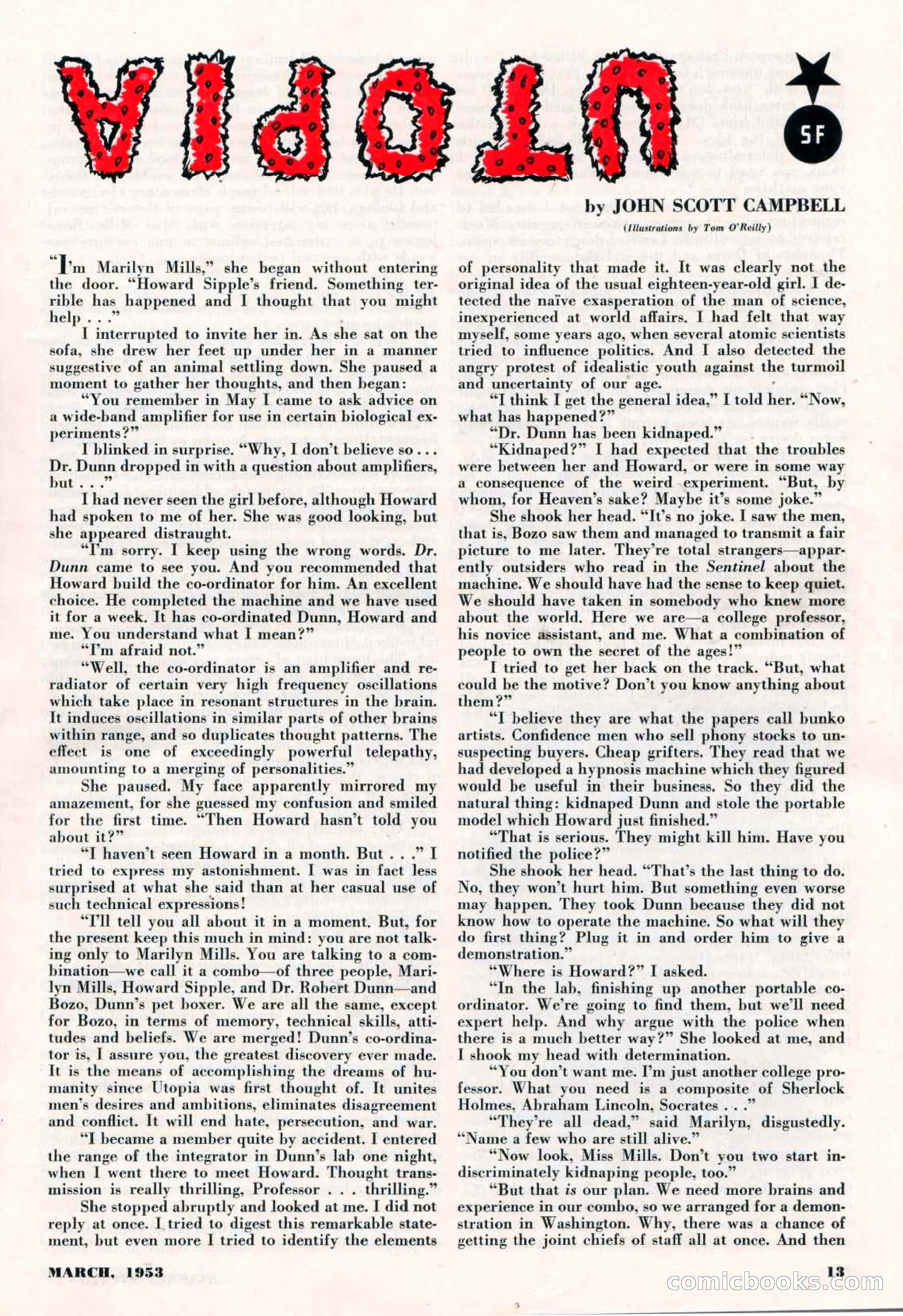 Science-Fiction Plus, March 1953 — page 13 of 68