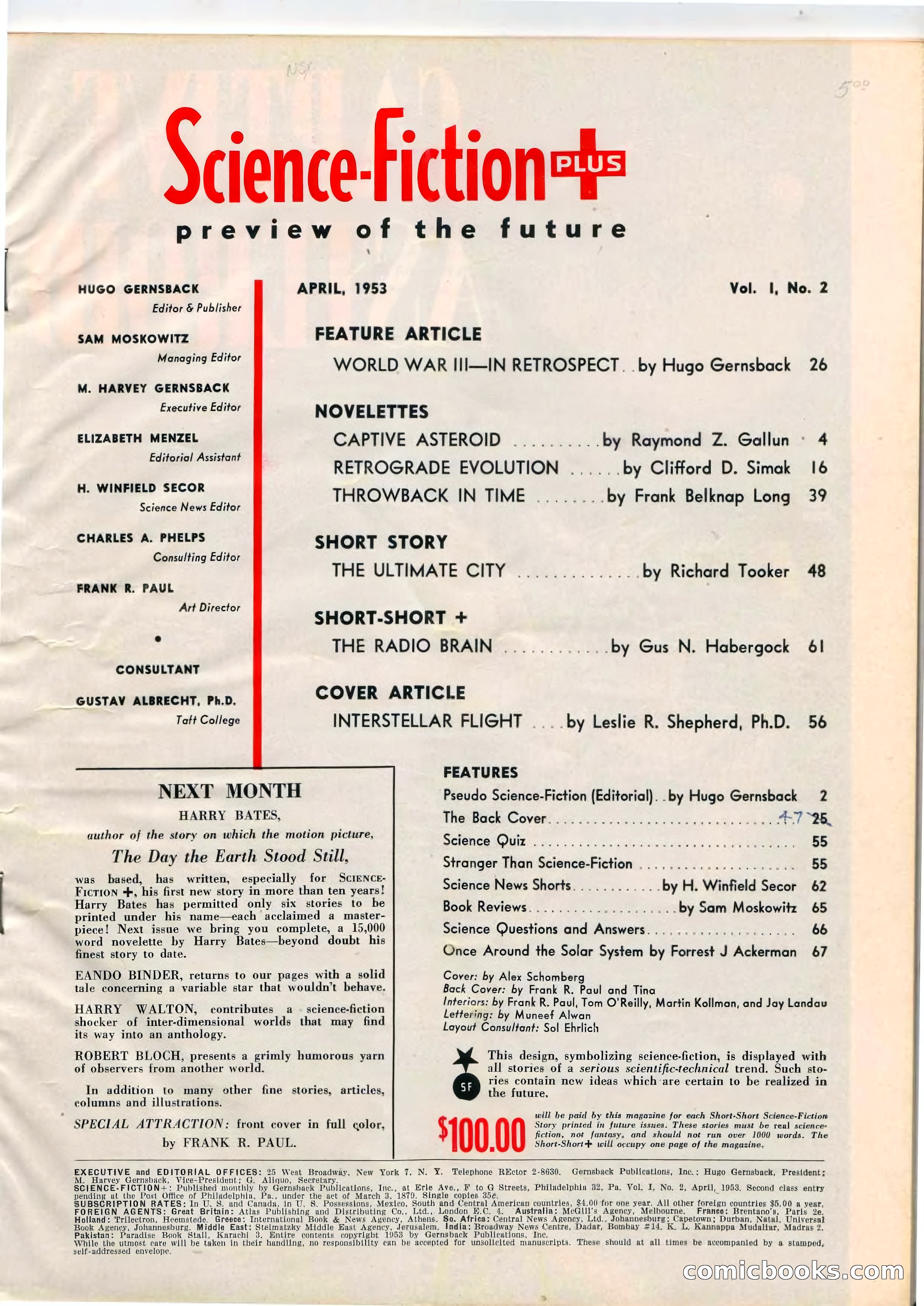Science Fiction Plus, April 1953 — page 3 of 68