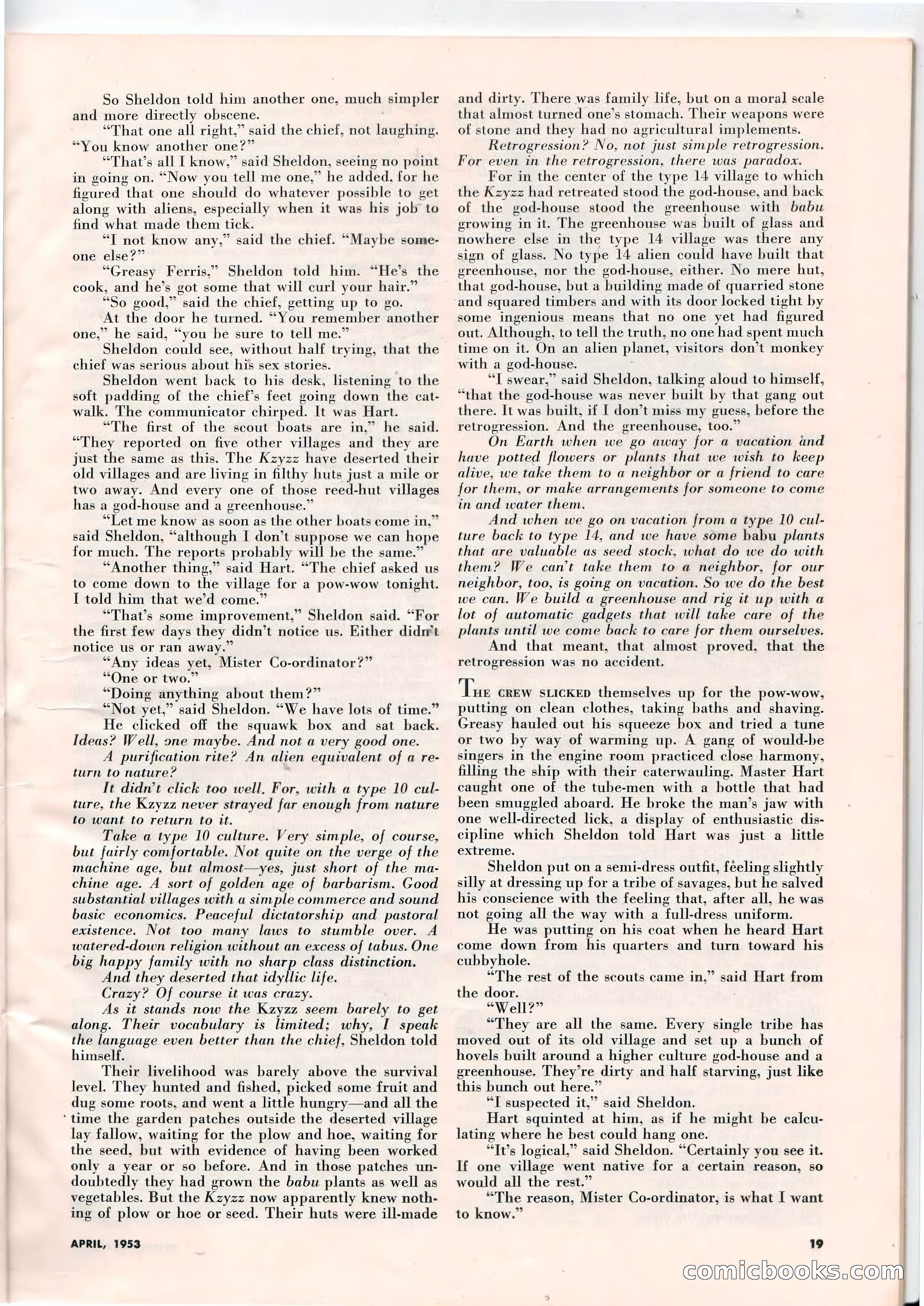 Science Fiction Plus, April 1953 — page 19 of 68