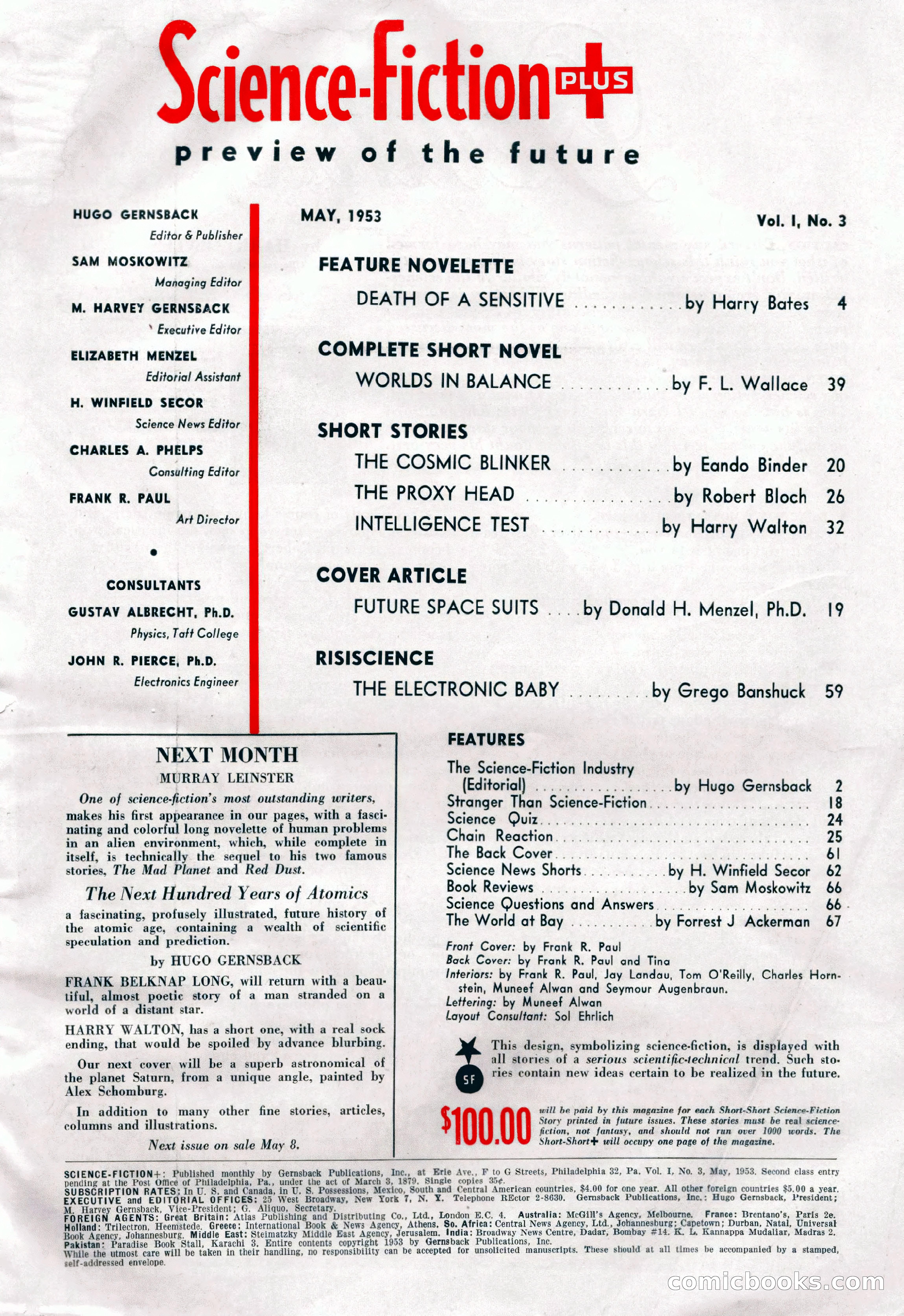 Science-Fiction Plus, May 1953 — page 3 of 68