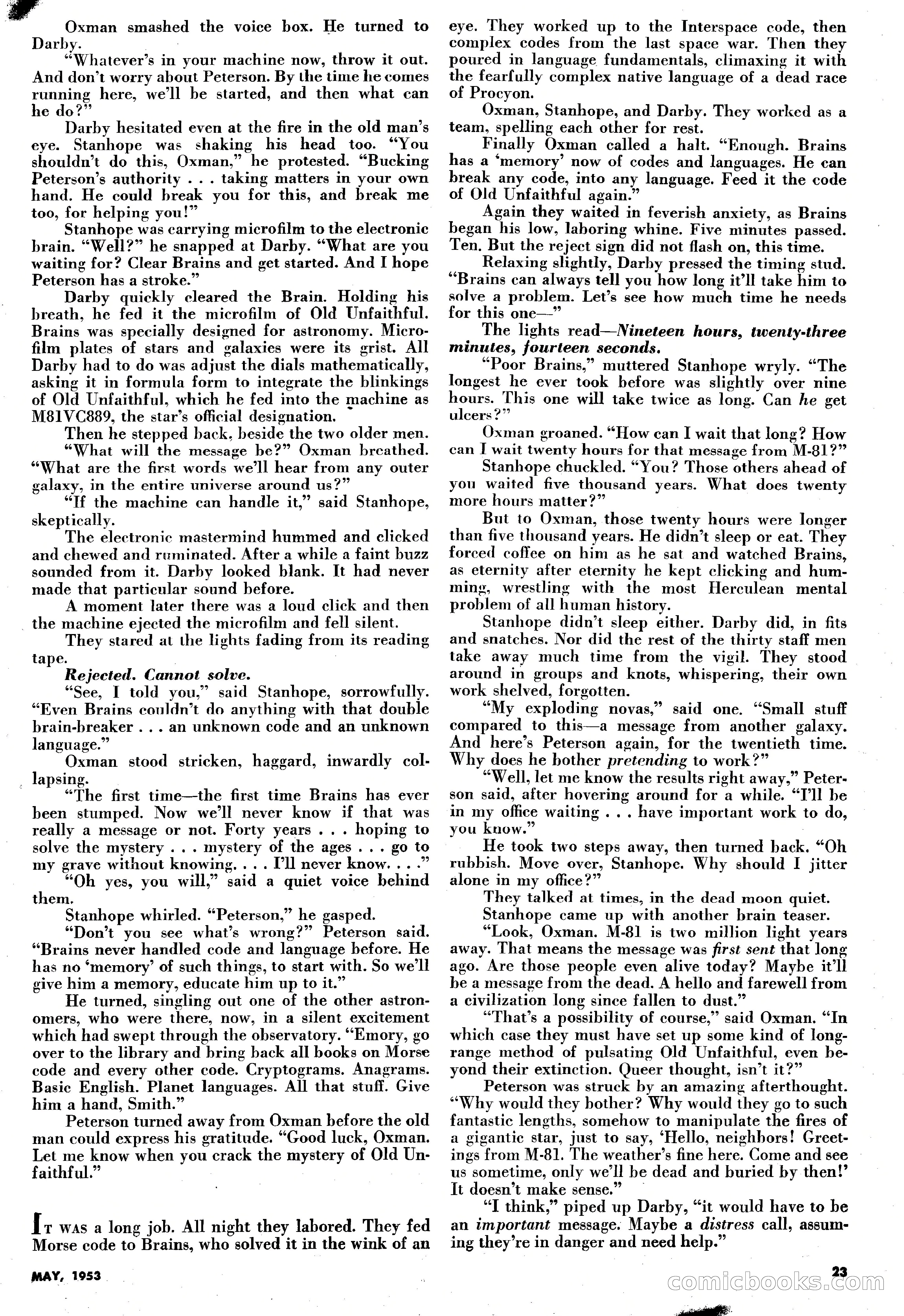 Science-Fiction Plus, May 1953 — page 23 of 68