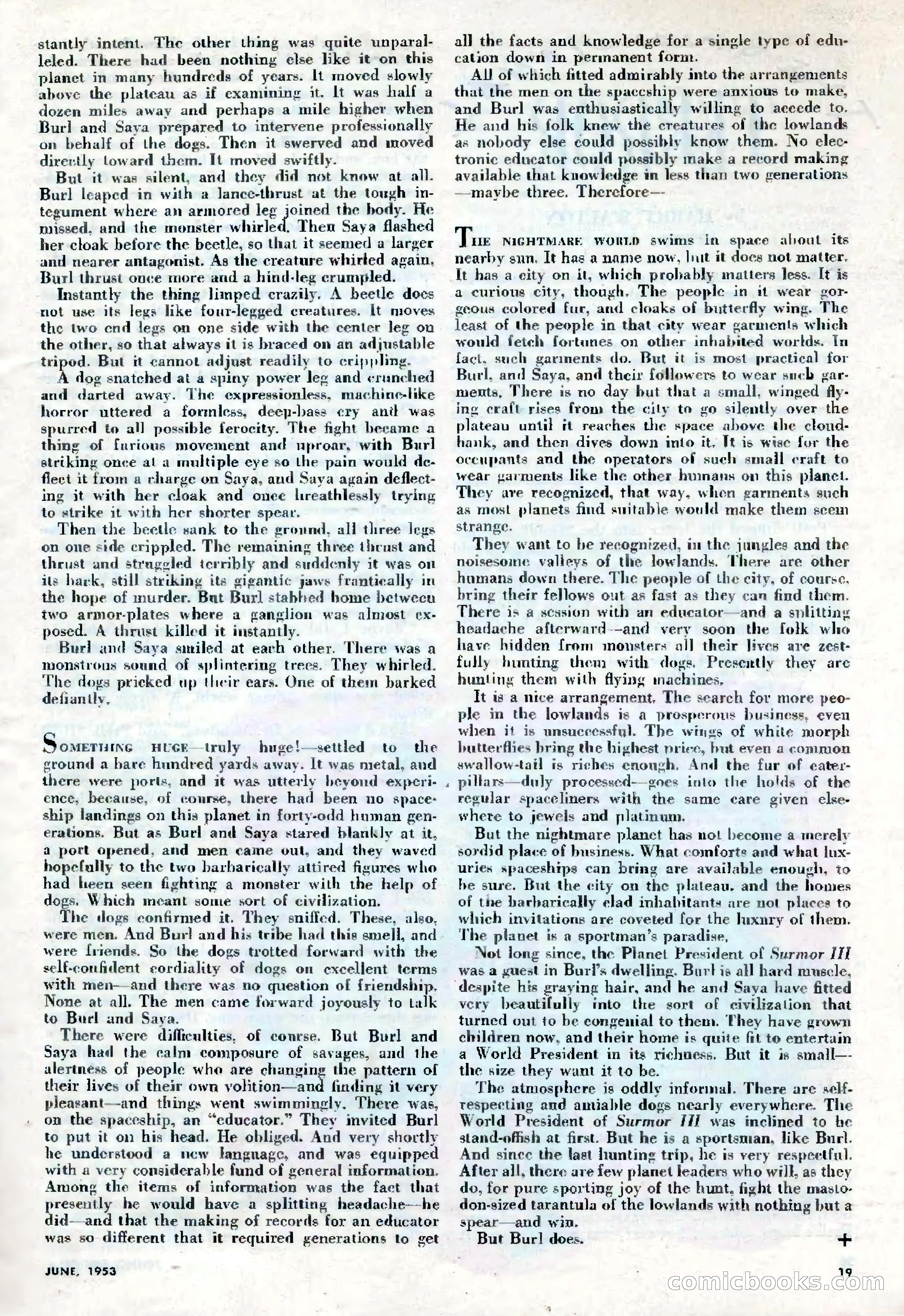 Science Fiction Plus, June 1953 — page 19 of 68