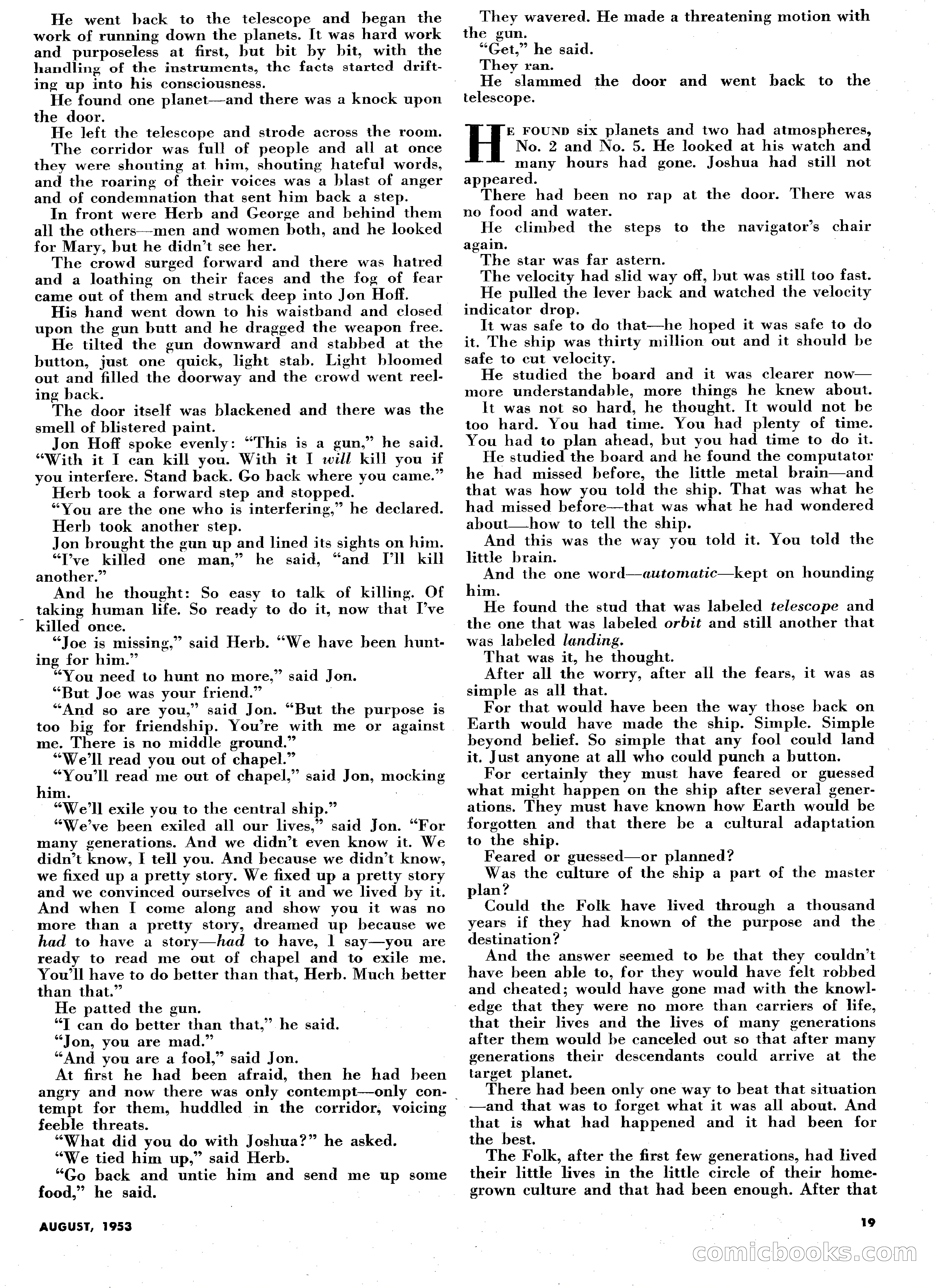 Science Fiction Plus, August 1953 — page 19 of 68