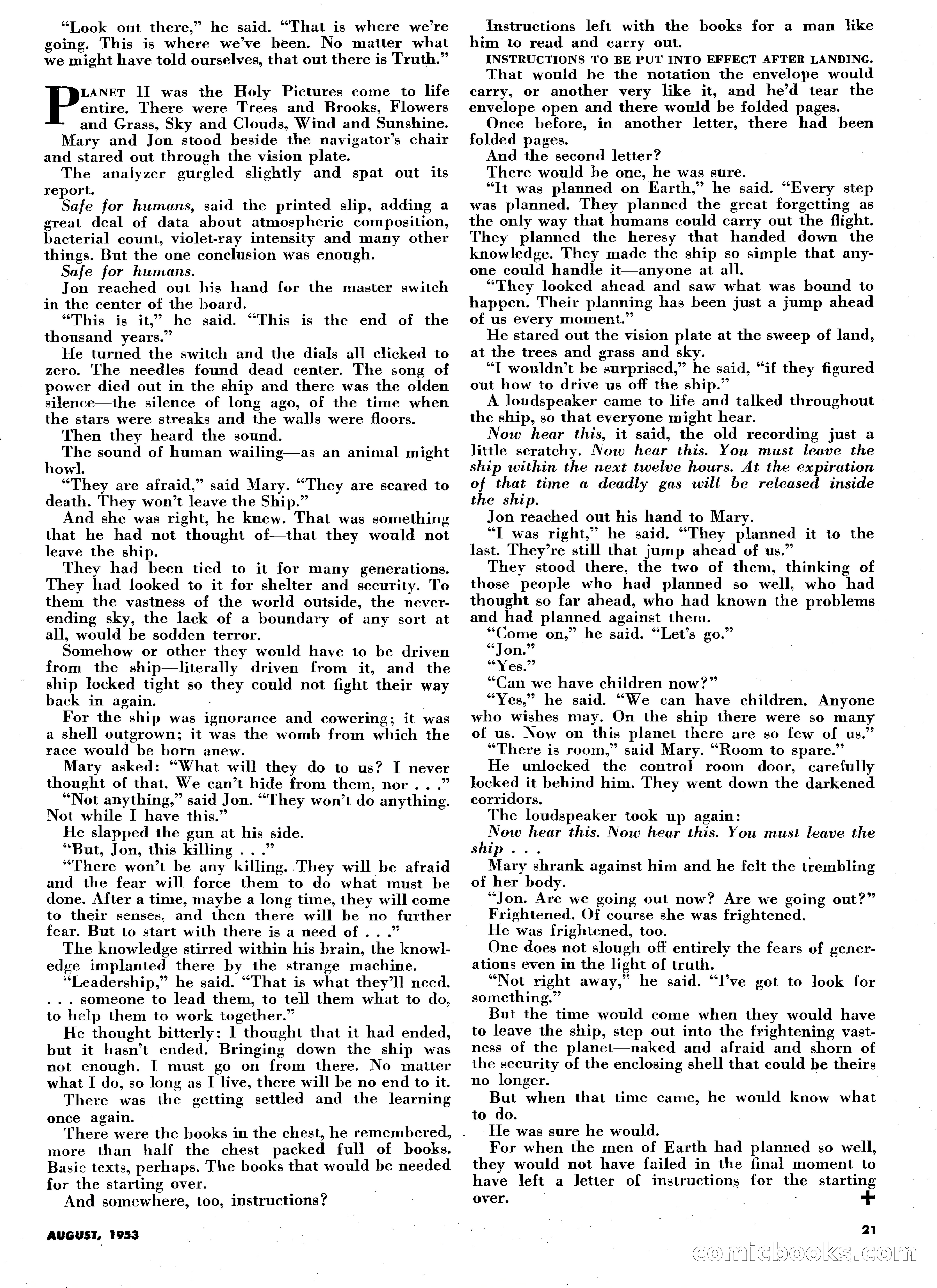 Science Fiction Plus, August 1953 — page 21 of 68