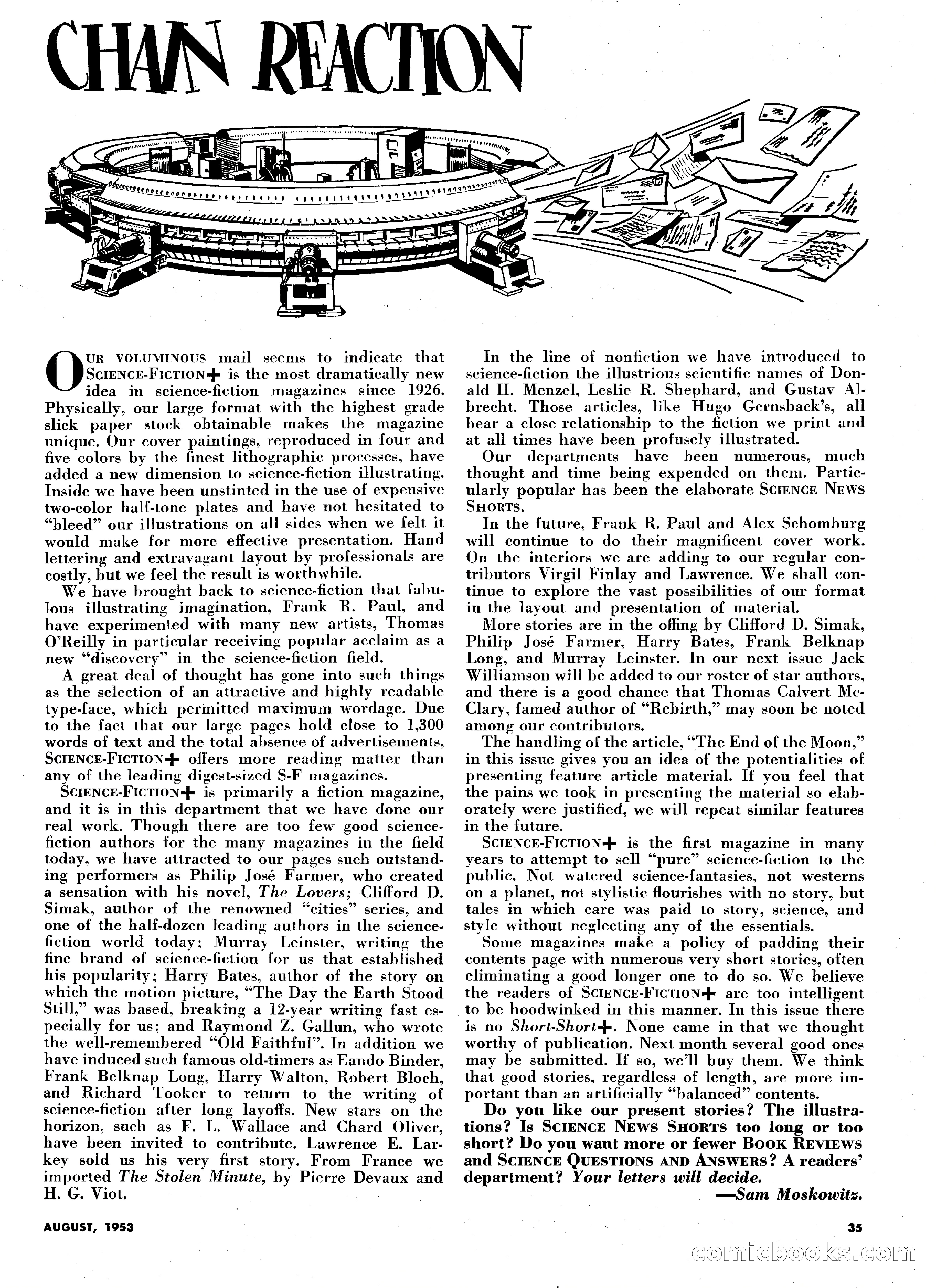 Science Fiction Plus, August 1953 — page 35 of 68