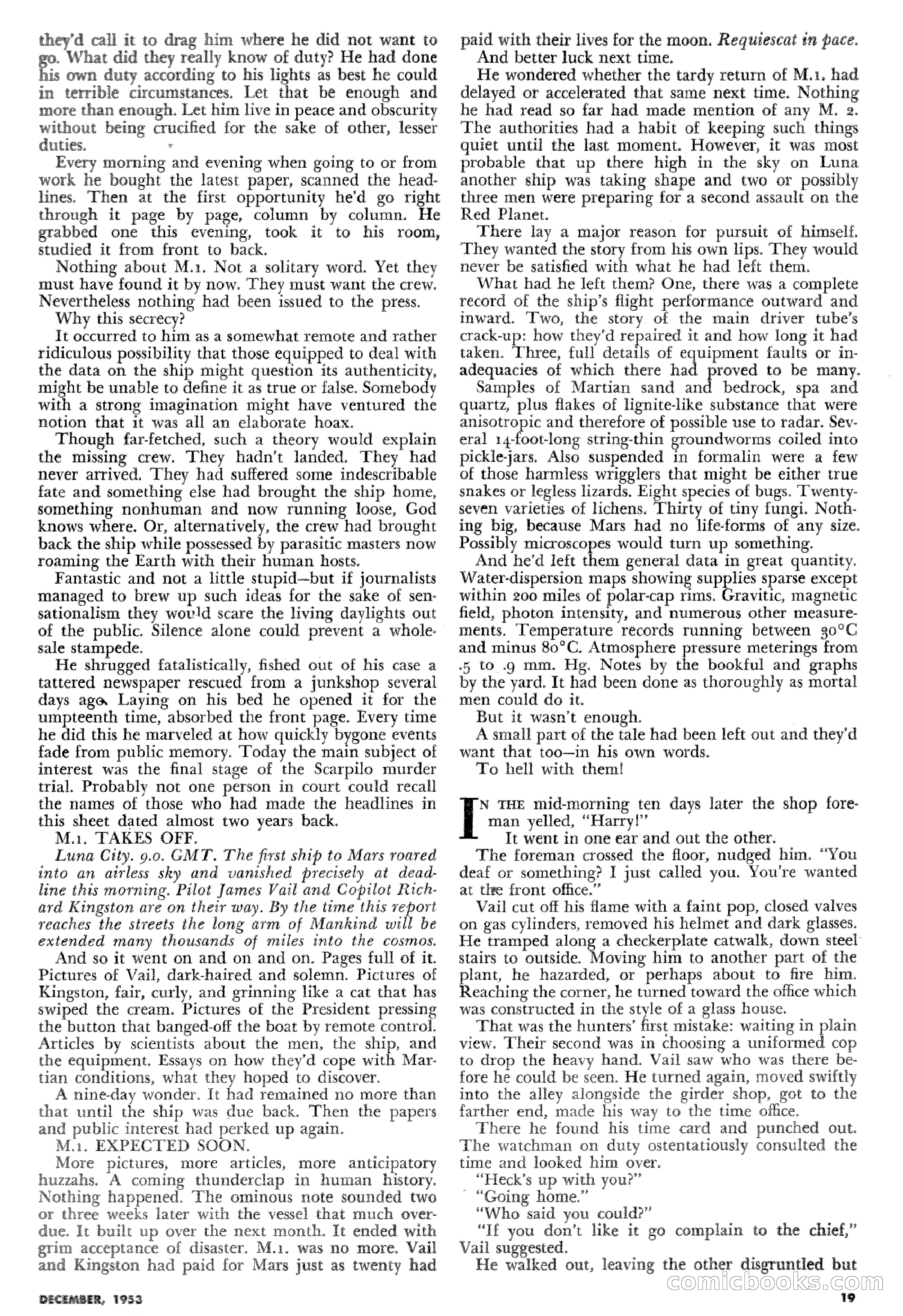 Science Fiction Plus, December 1953 — page 19 of 68