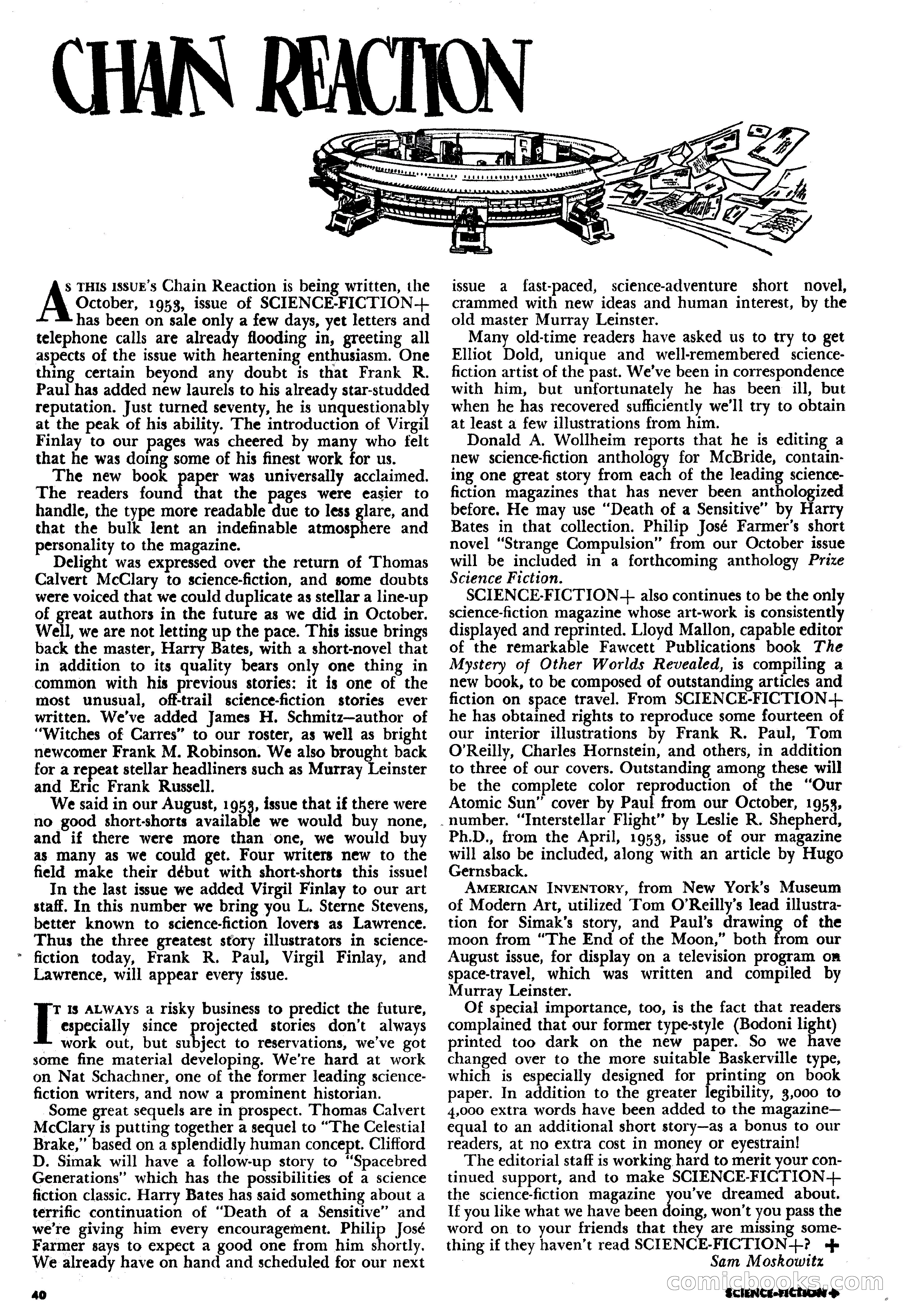 Science Fiction Plus, December 1953 — page 40 of 68