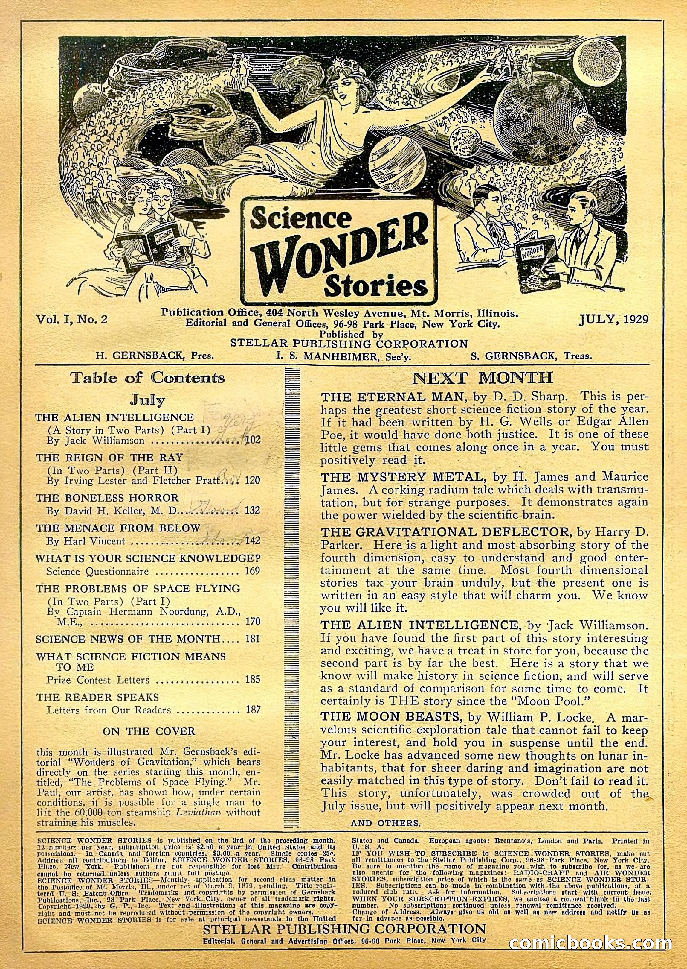 Science Wonder Stories, July 1929 — page 4 of 100