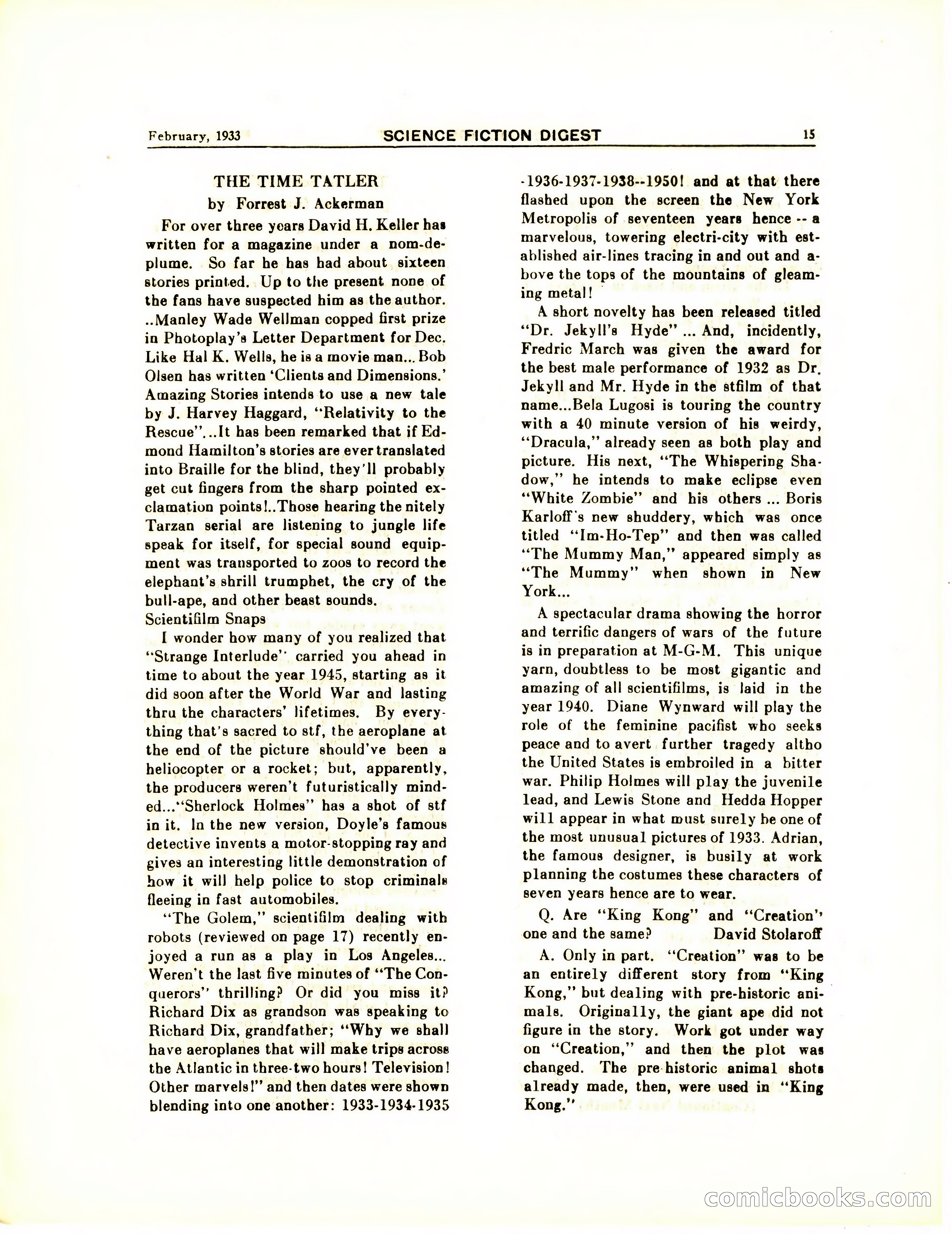 Science Fiction Digest, Volume 1, Number 6 — page 17 of 24