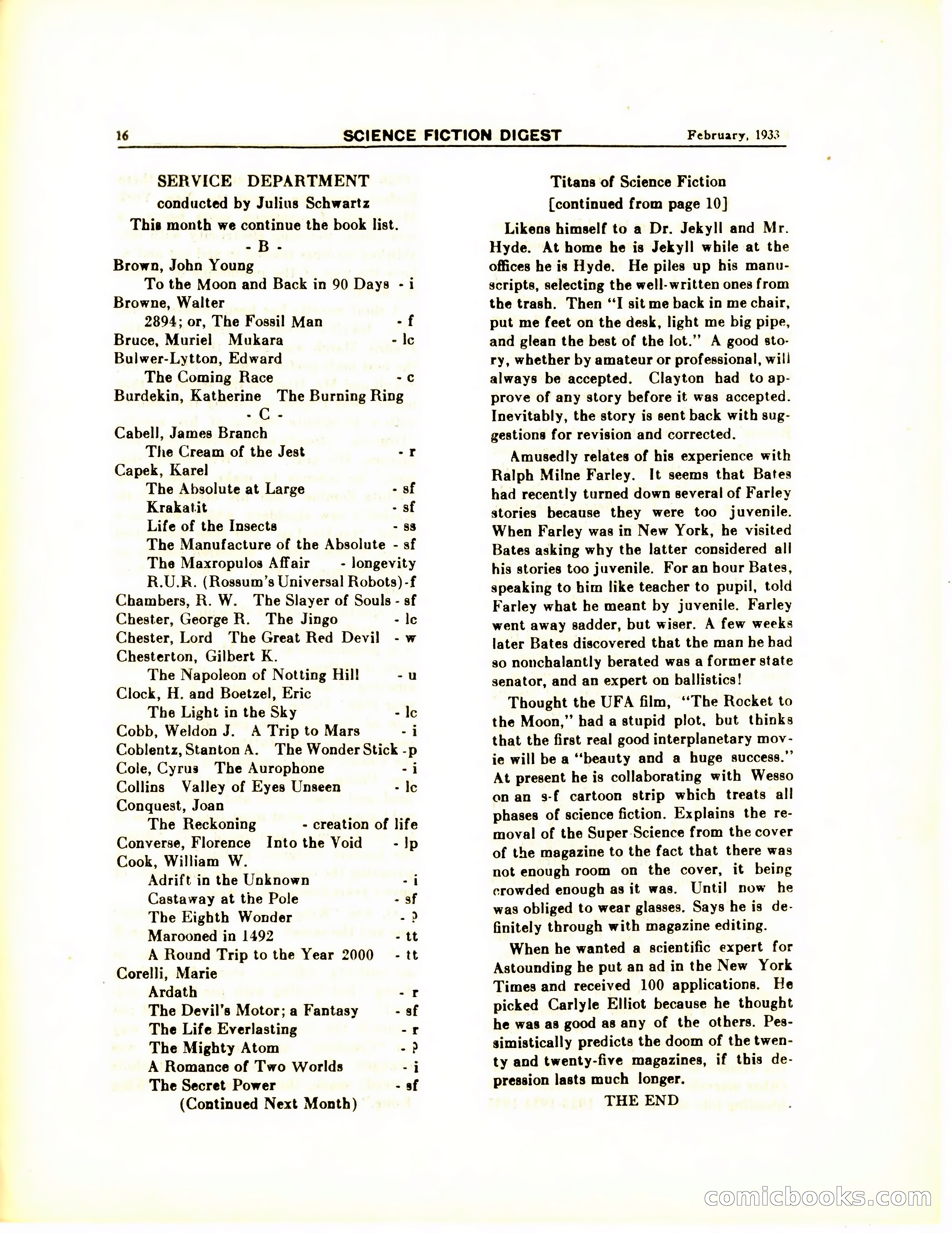 Science Fiction Digest, Volume 1, Number 6 — page 18 of 24
