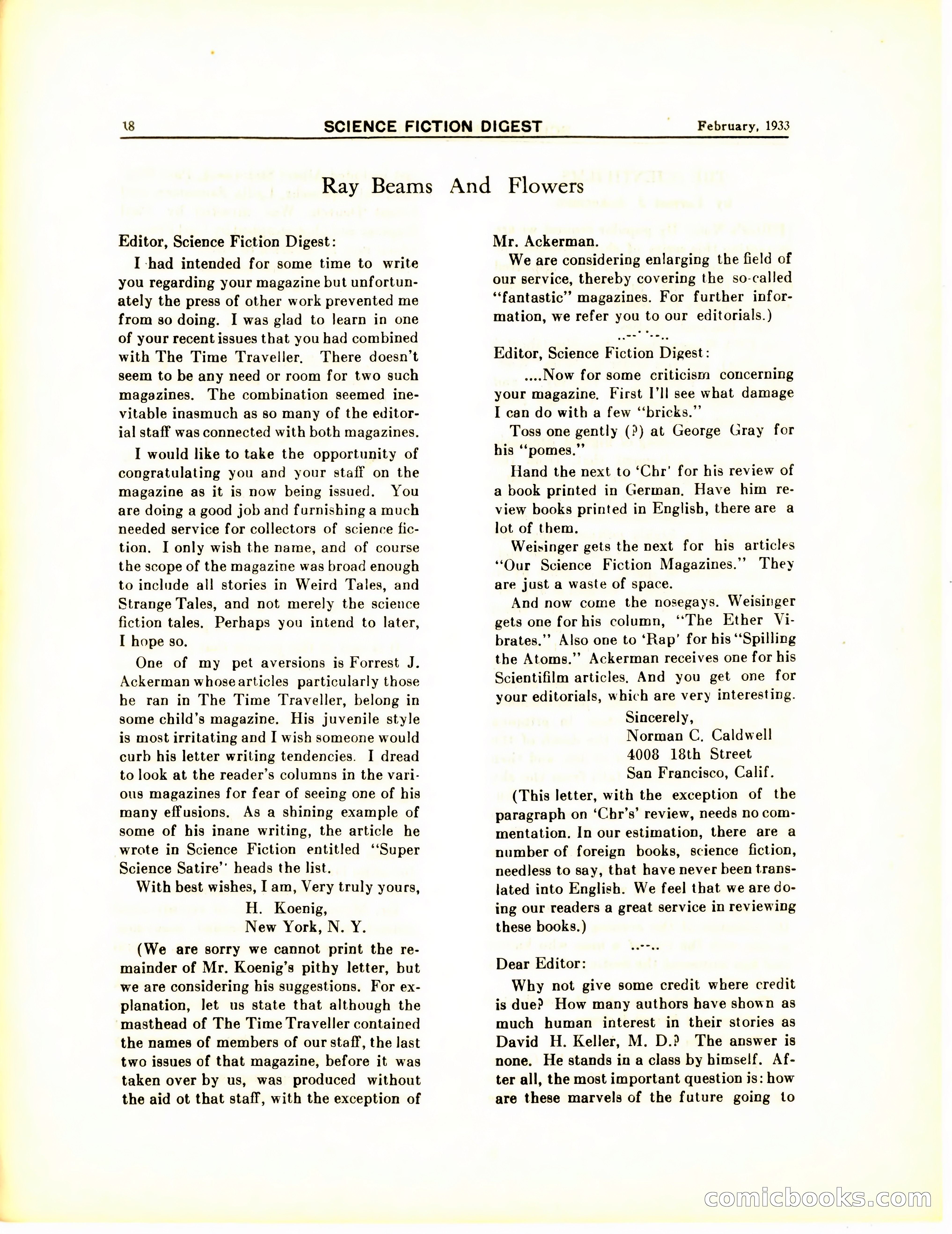 Science Fiction Digest, Volume 1, Number 6 — page 20 of 24