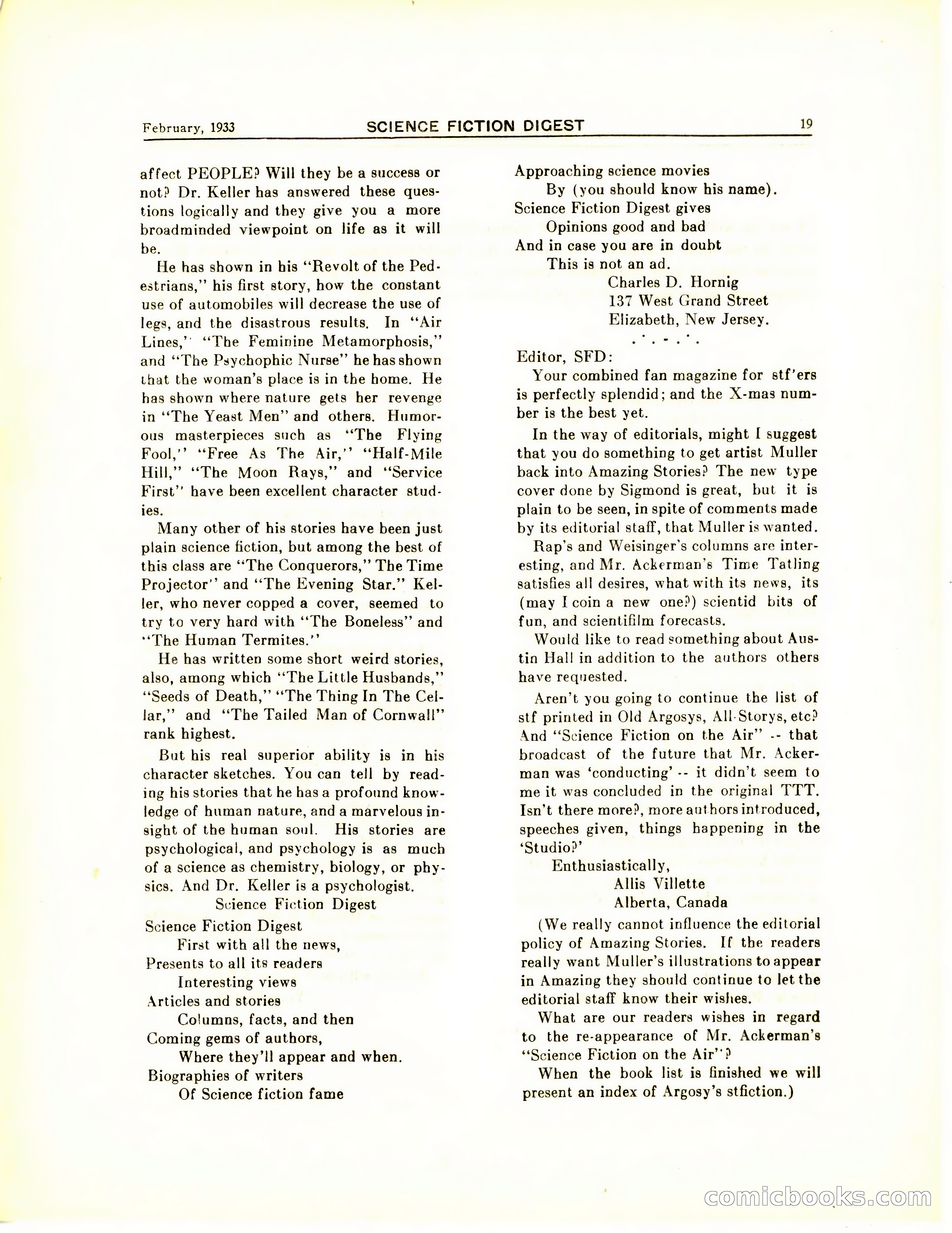 Science Fiction Digest, Volume 1, Number 6 — page 21 of 24