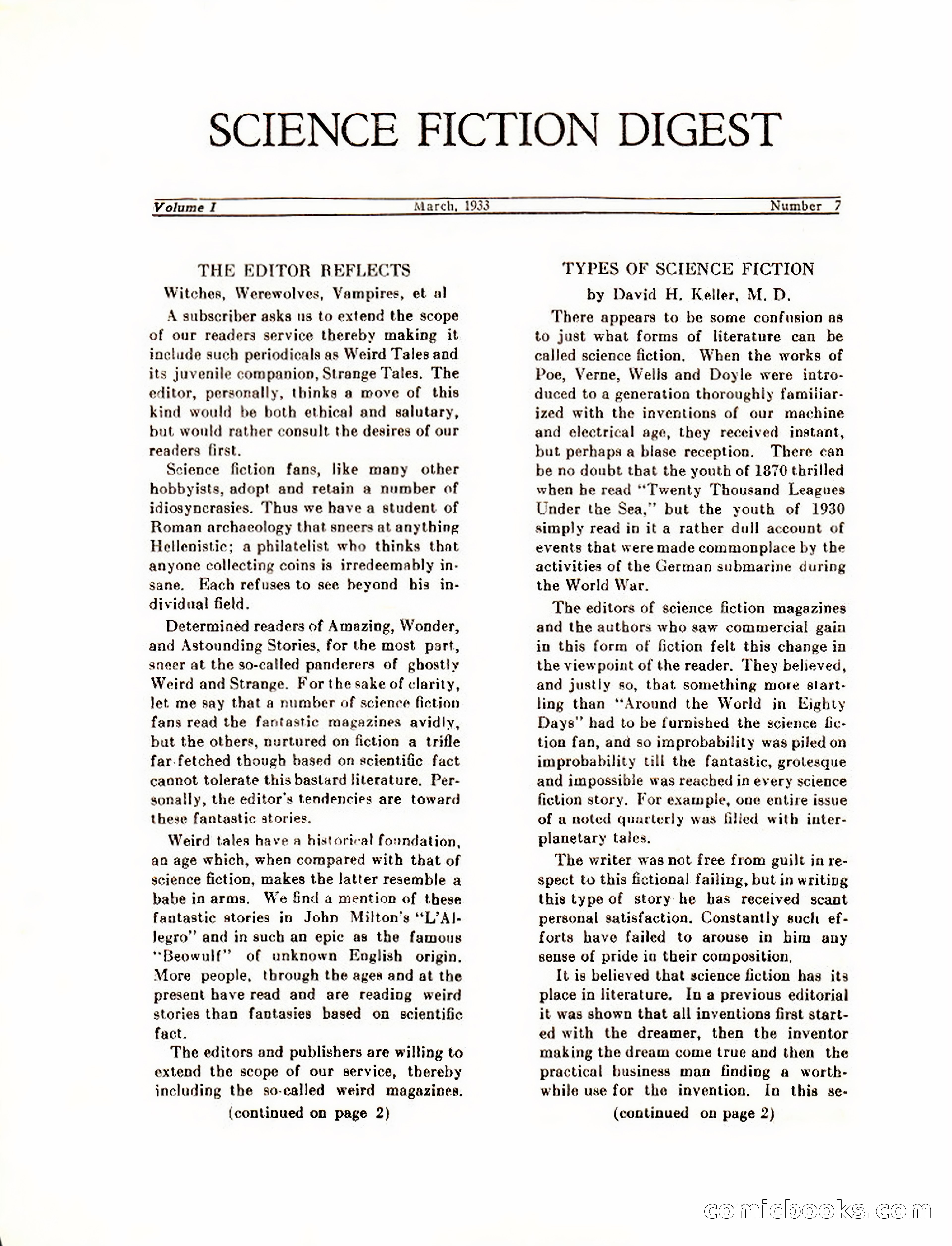 Science Fiction Digest, Vol. 1, No. 7 — page 3 of 24