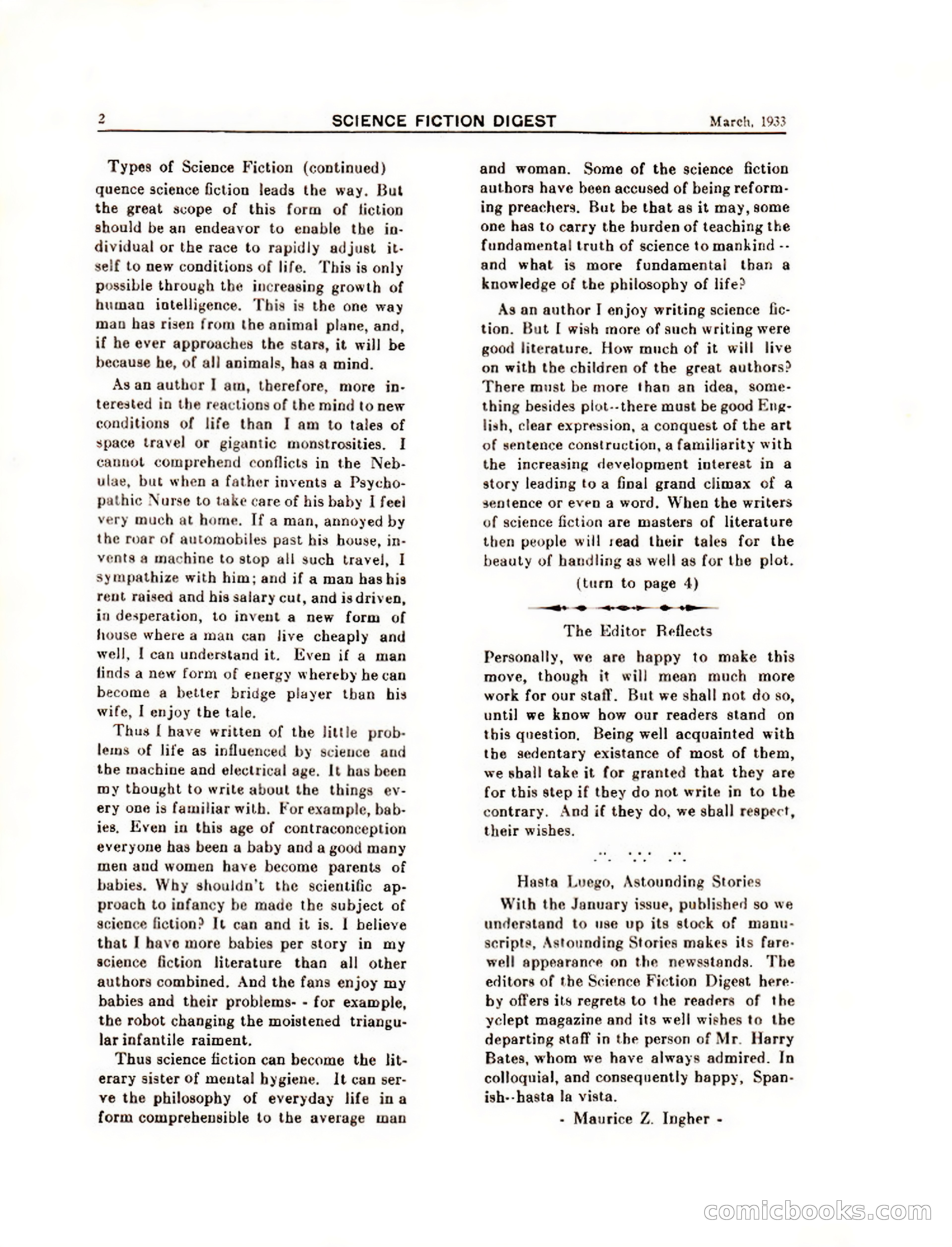 Science Fiction Digest, Vol. 1, No. 7 — page 4 of 24