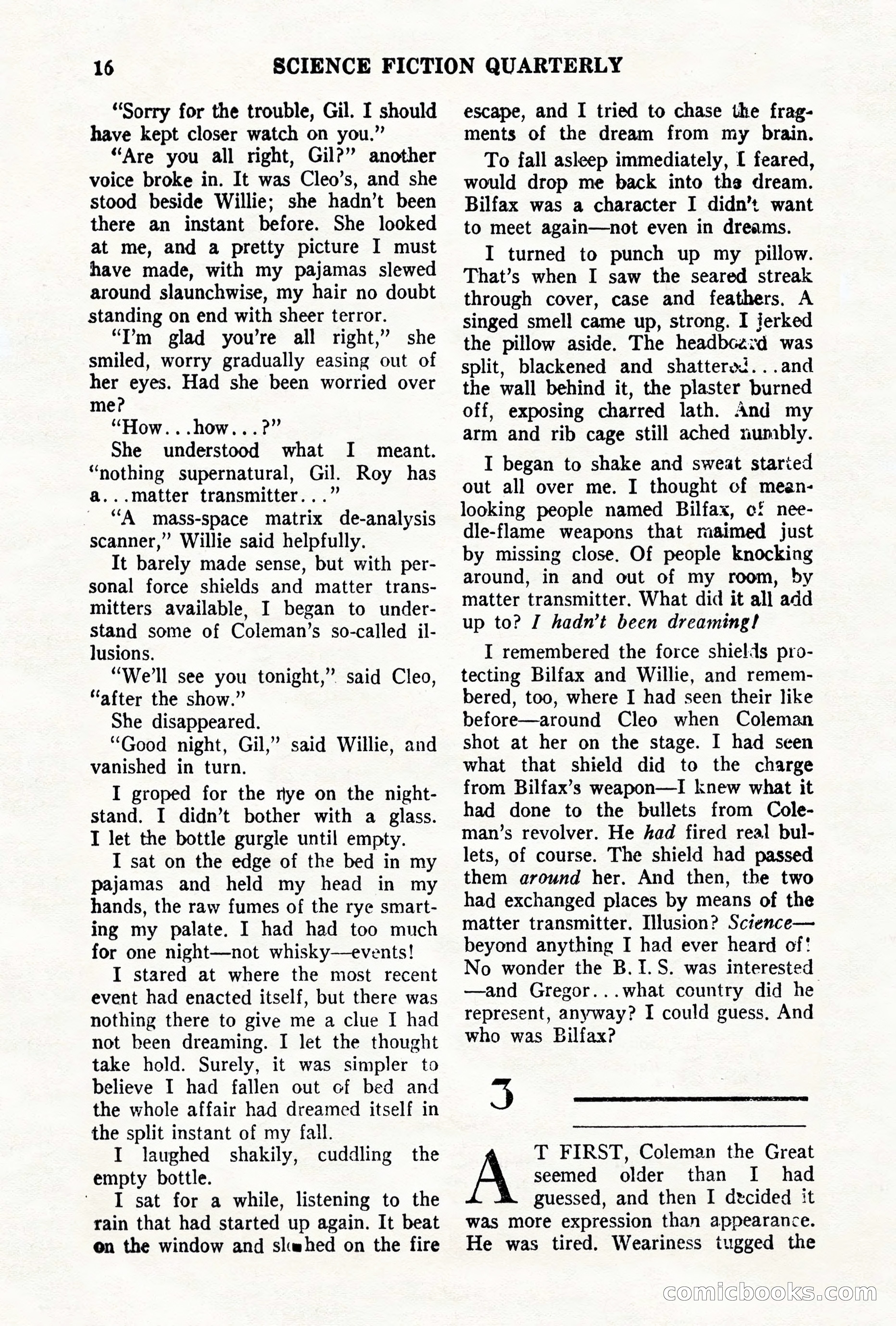 Science Fiction Quarterly, November 1957 — page 16 of 132