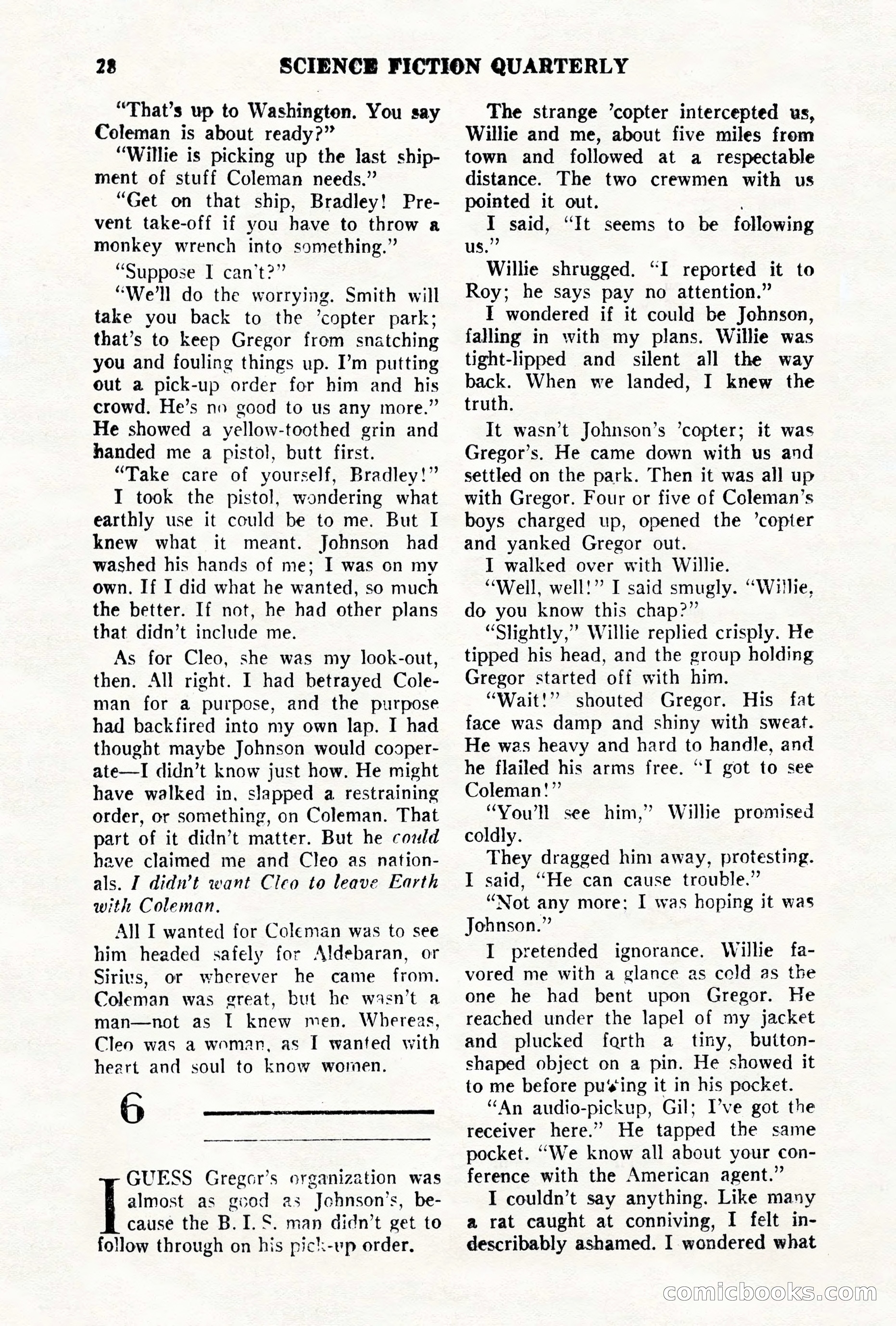 Science Fiction Quarterly, November 1957 — page 28 of 132