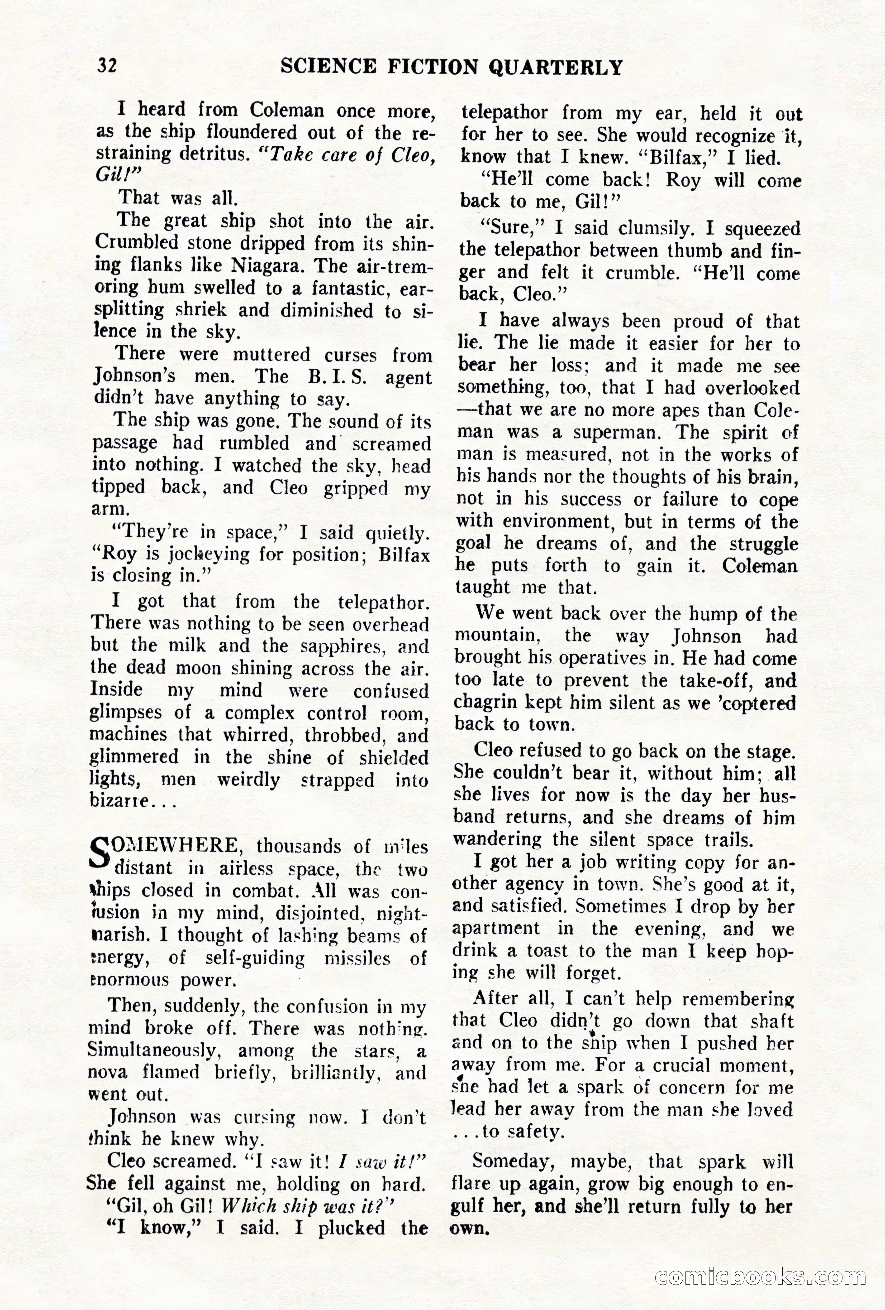 Science Fiction Quarterly, November 1957 — page 32 of 132