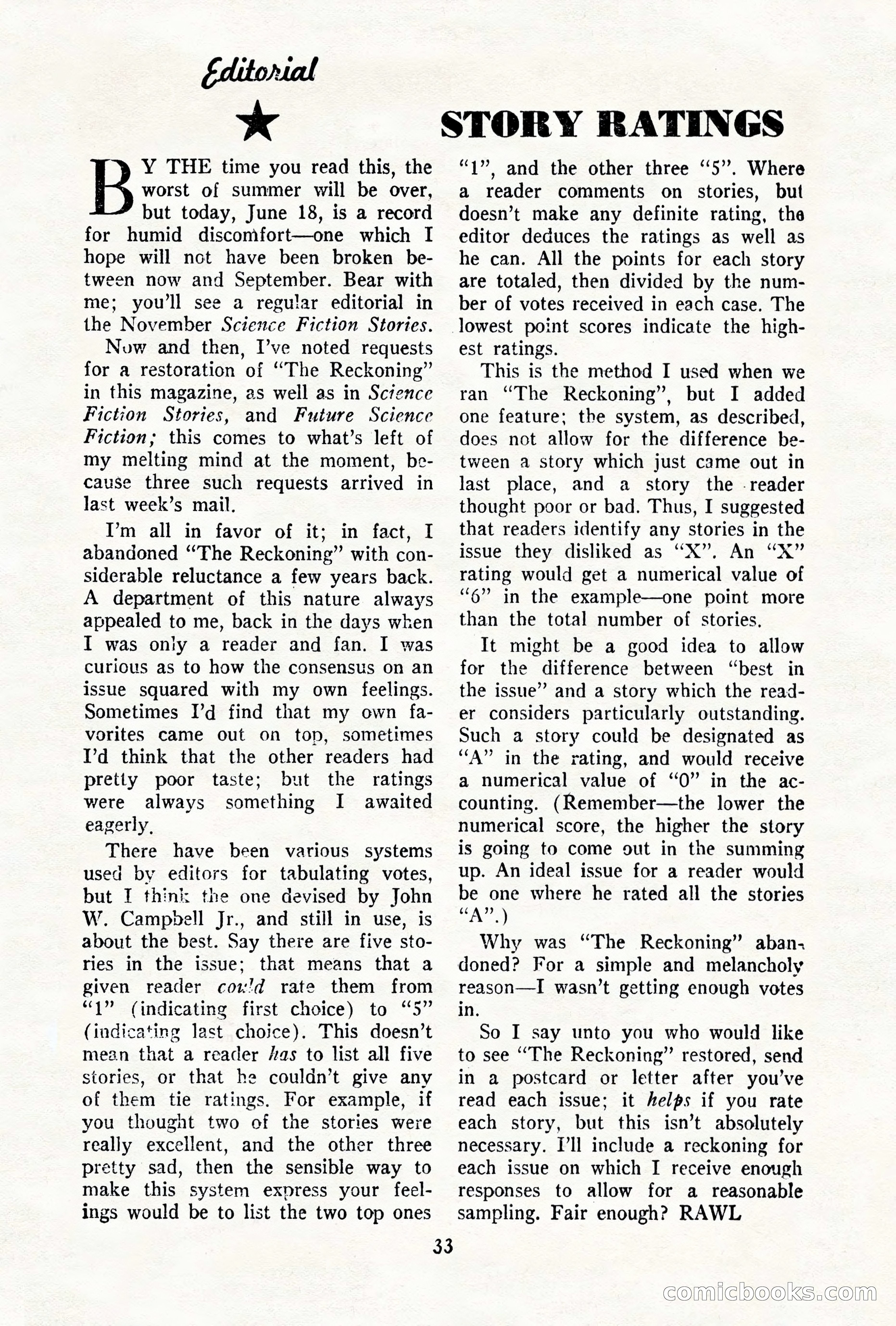 Science Fiction Quarterly, November 1957 — page 33 of 132