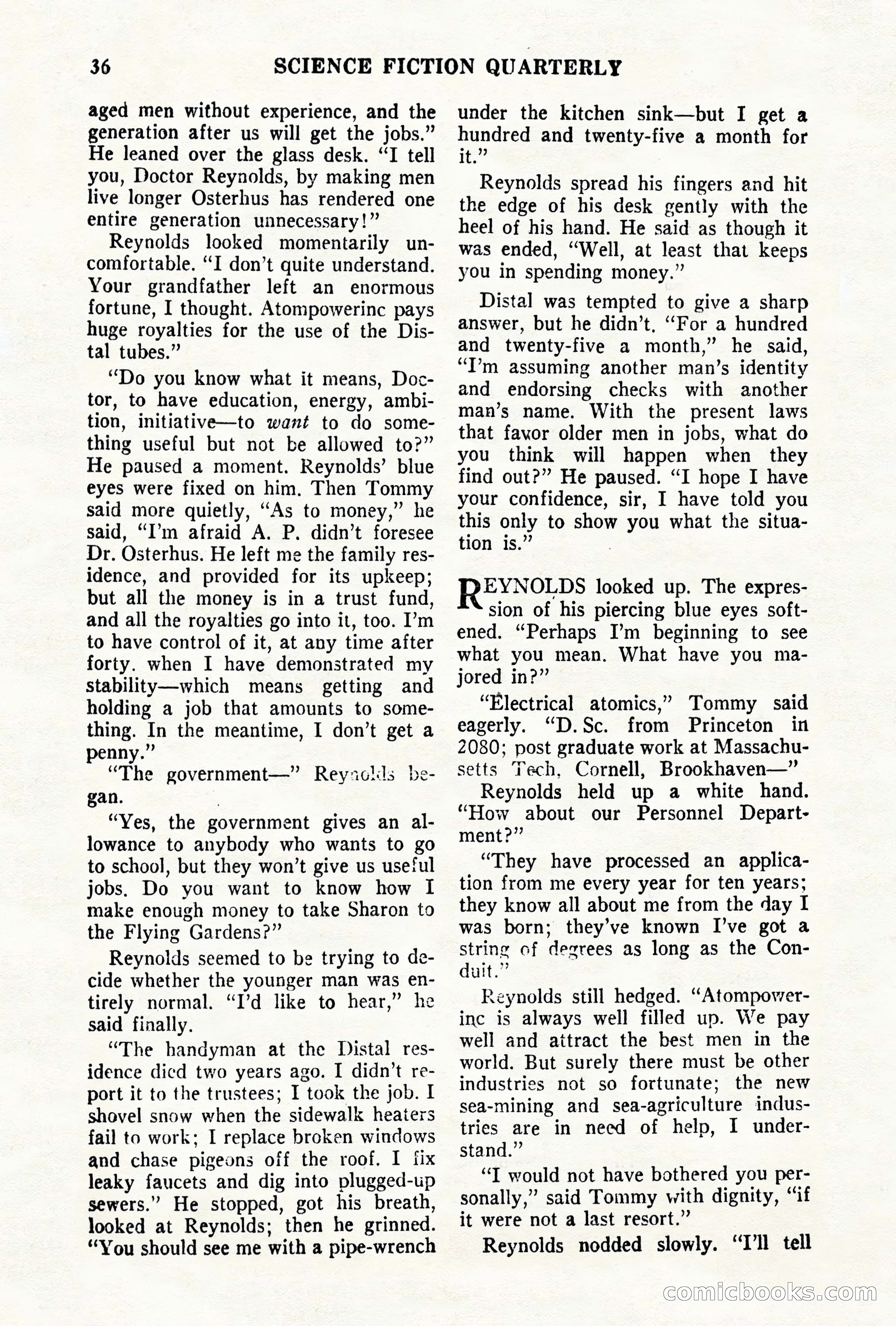 Science Fiction Quarterly, November 1957 — page 36 of 132
