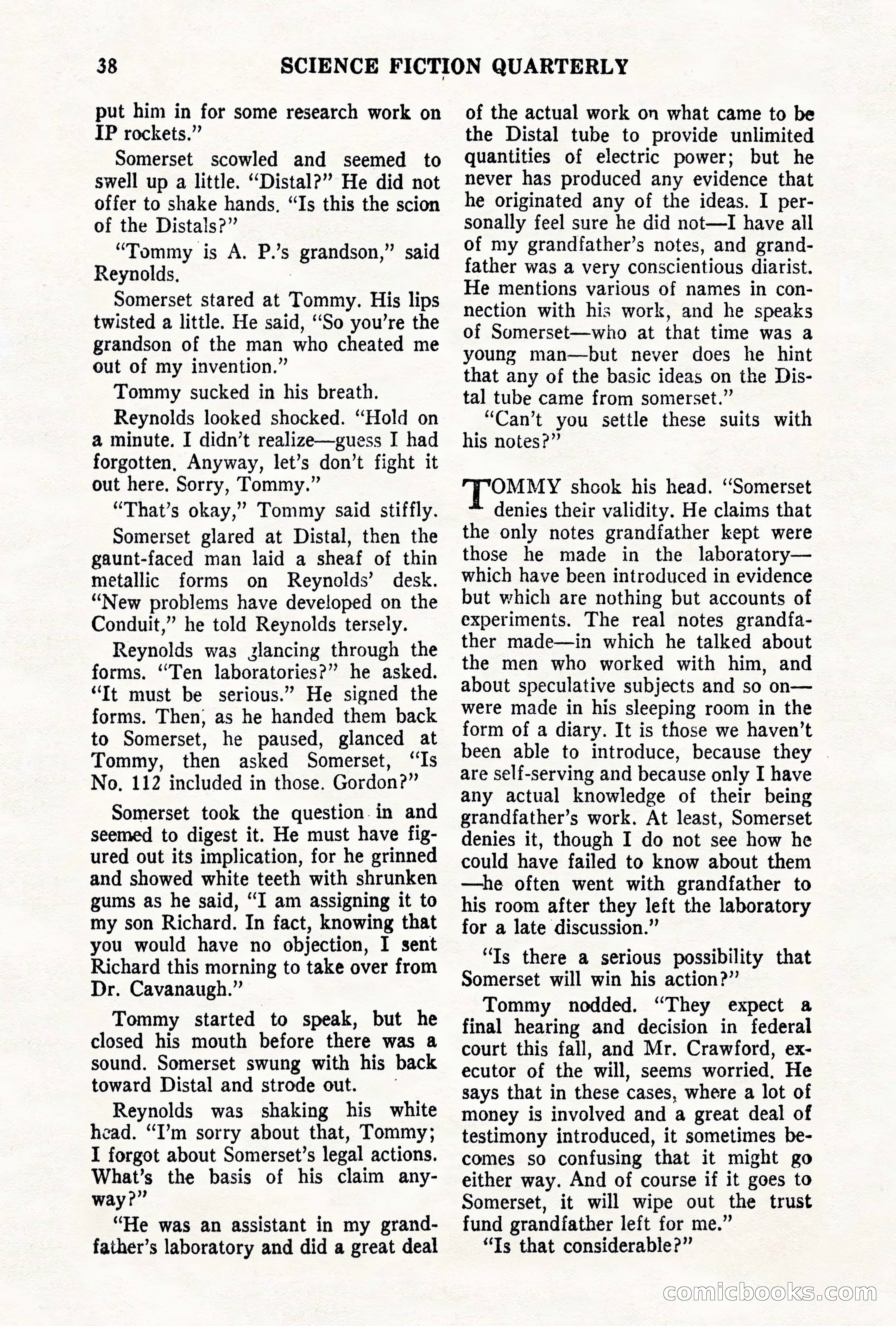 Science Fiction Quarterly, November 1957 — page 38 of 132