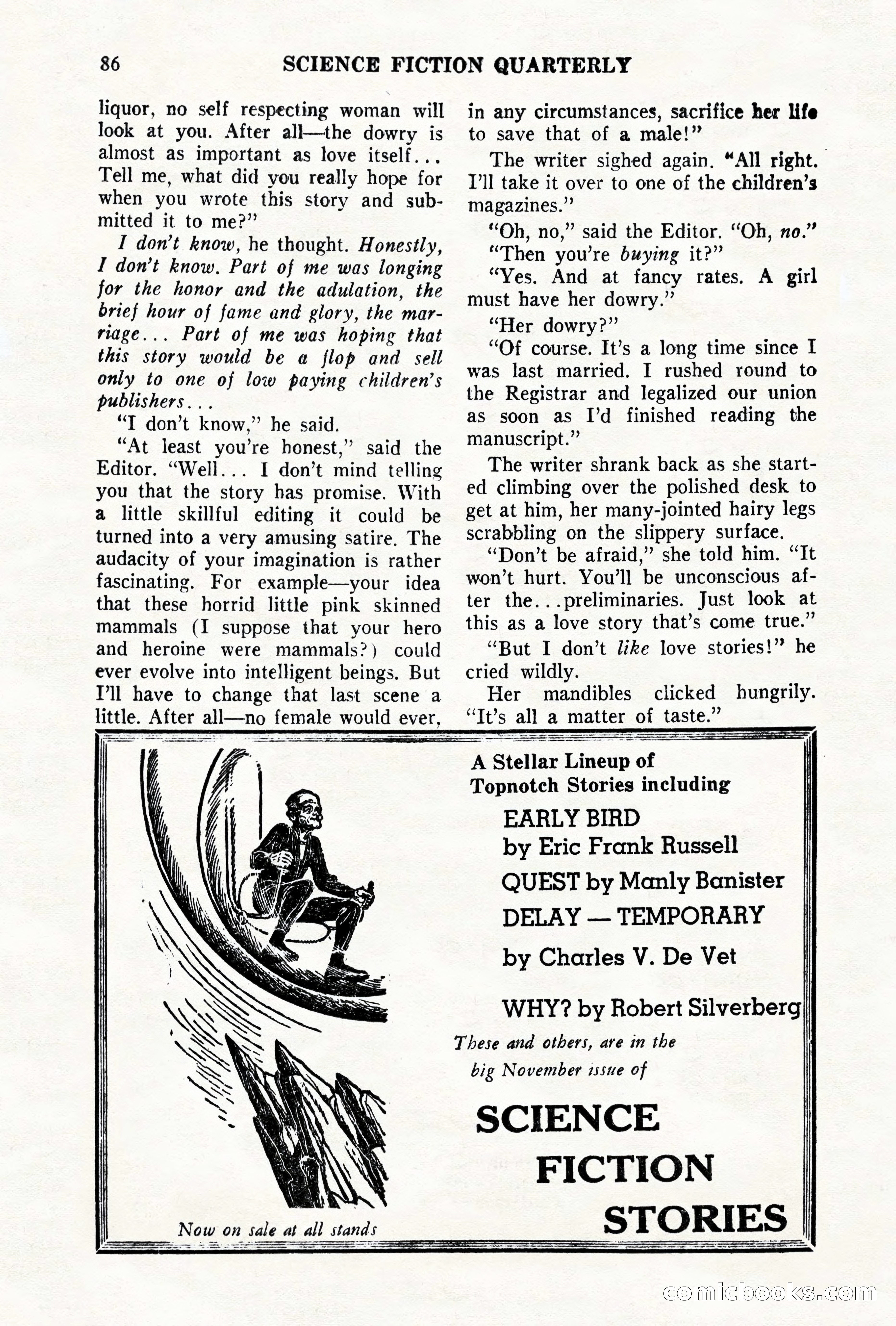 Science Fiction Quarterly, November 1957 — page 86 of 132