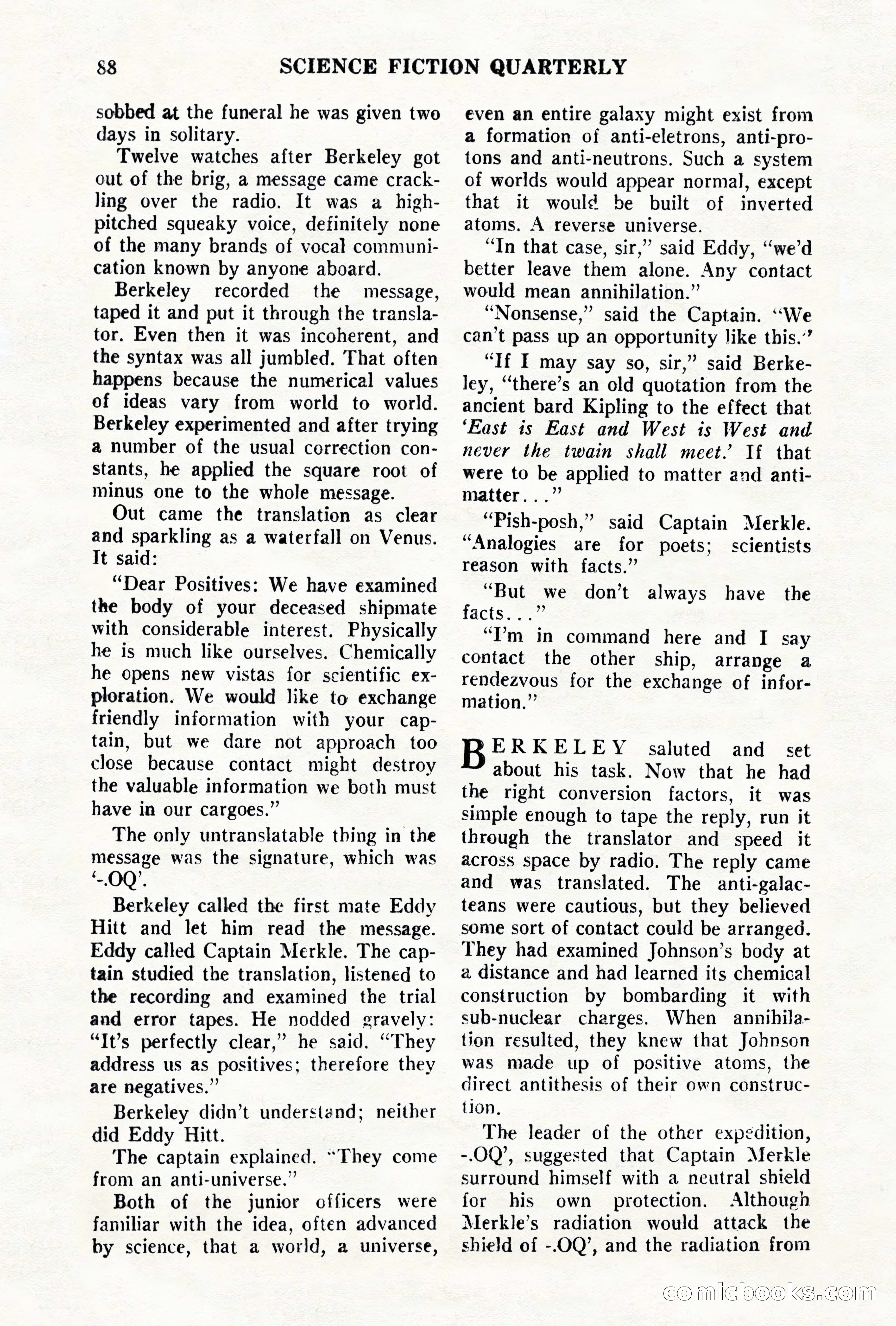 Science Fiction Quarterly, November 1957 — page 88 of 132