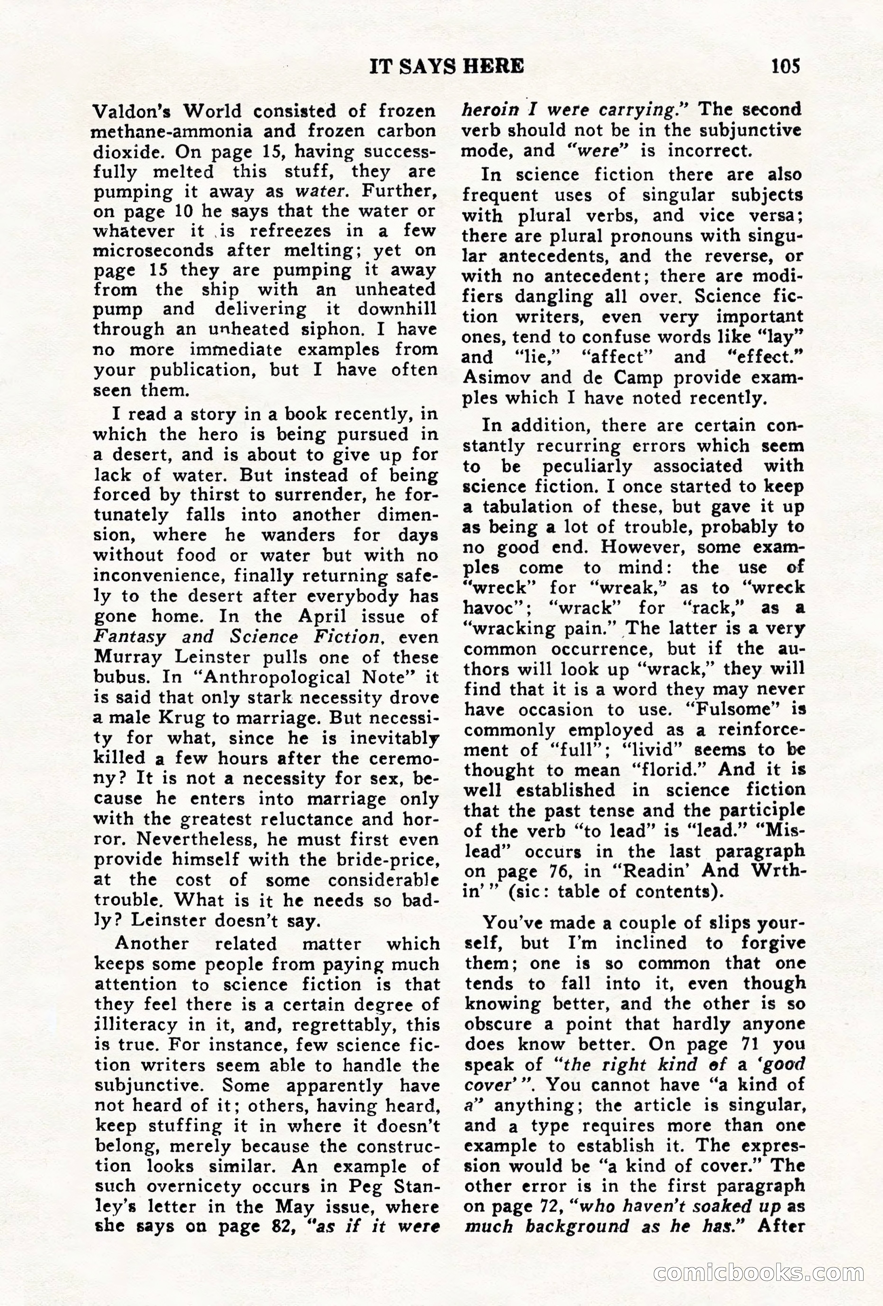 Science Fiction Quarterly, November 1957 — page 105 of 132